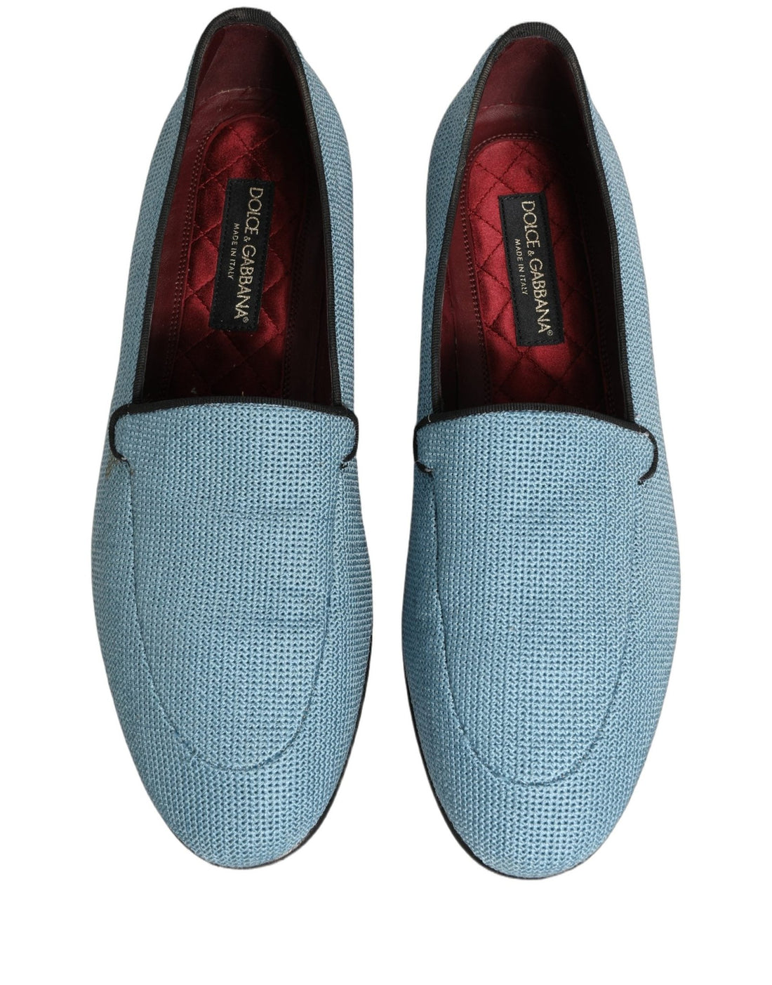 Dolce & Gabbana Blue Woven Men Slip On Dress Loafers Shoes - RIMODA