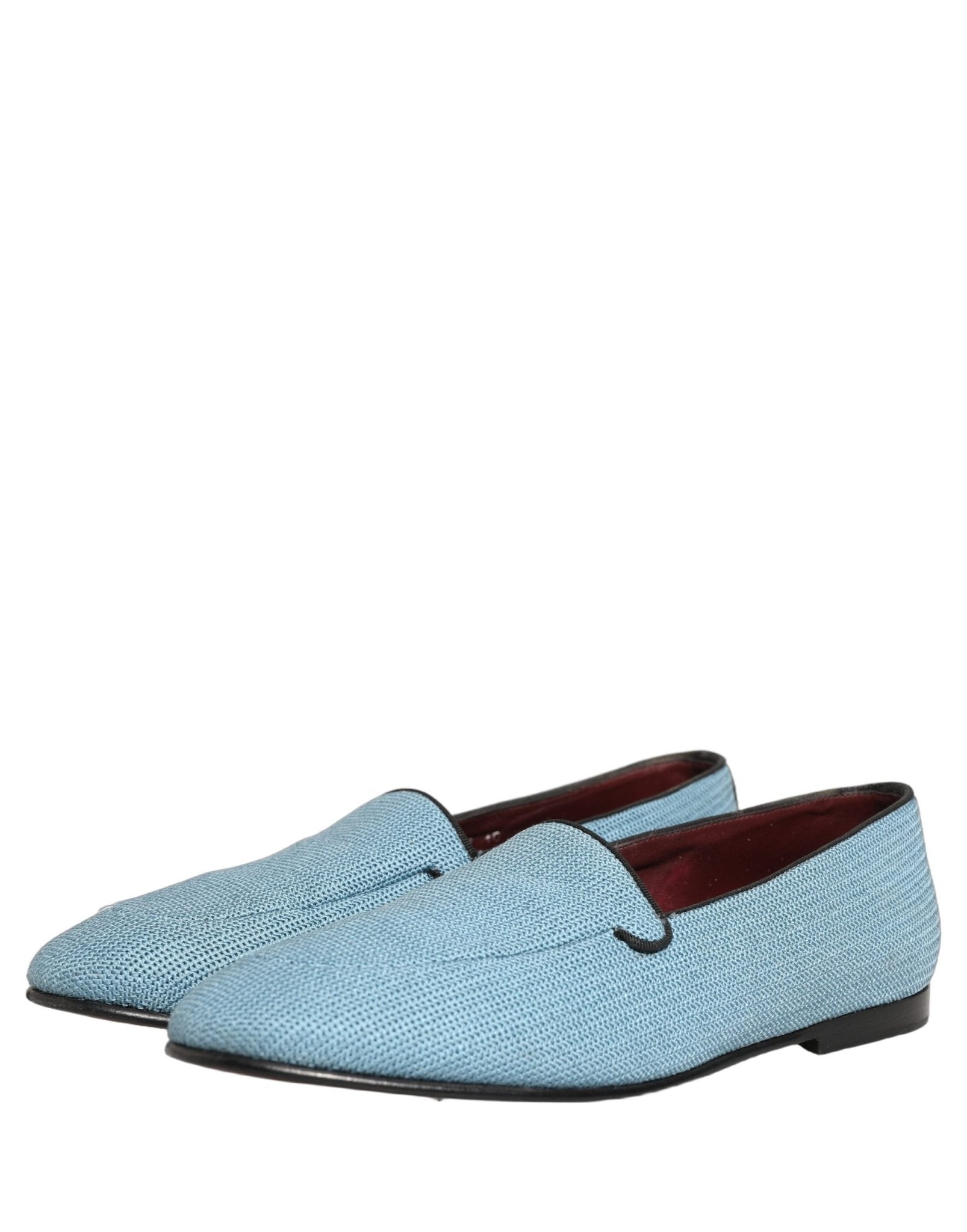 Dolce & Gabbana Blue Woven Men Slip On Dress Loafers Shoes - RIMODA