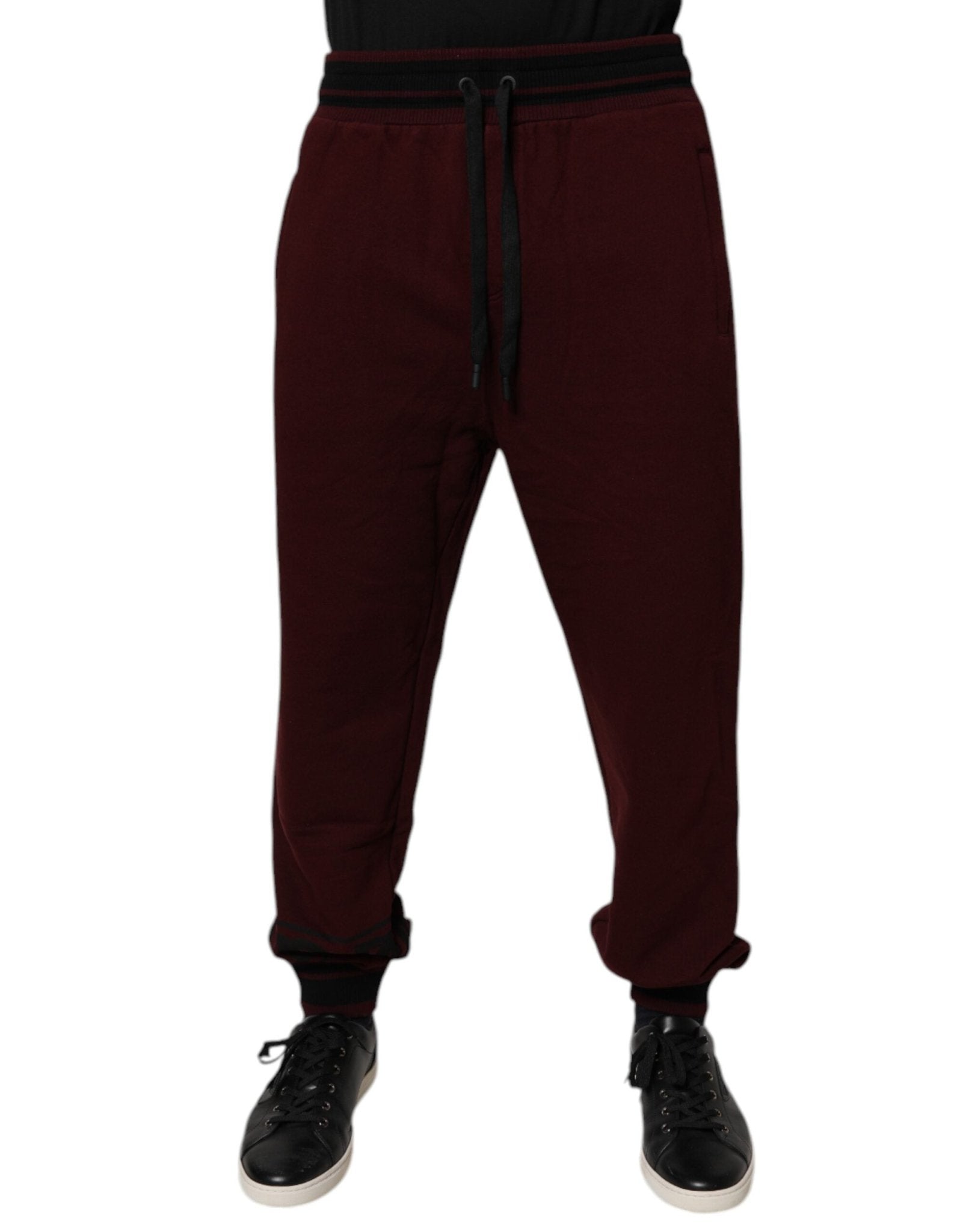 Dolce & Gabbana Bordeaux Cotton Jogger Men Sweatpants Pants - RIMODA
