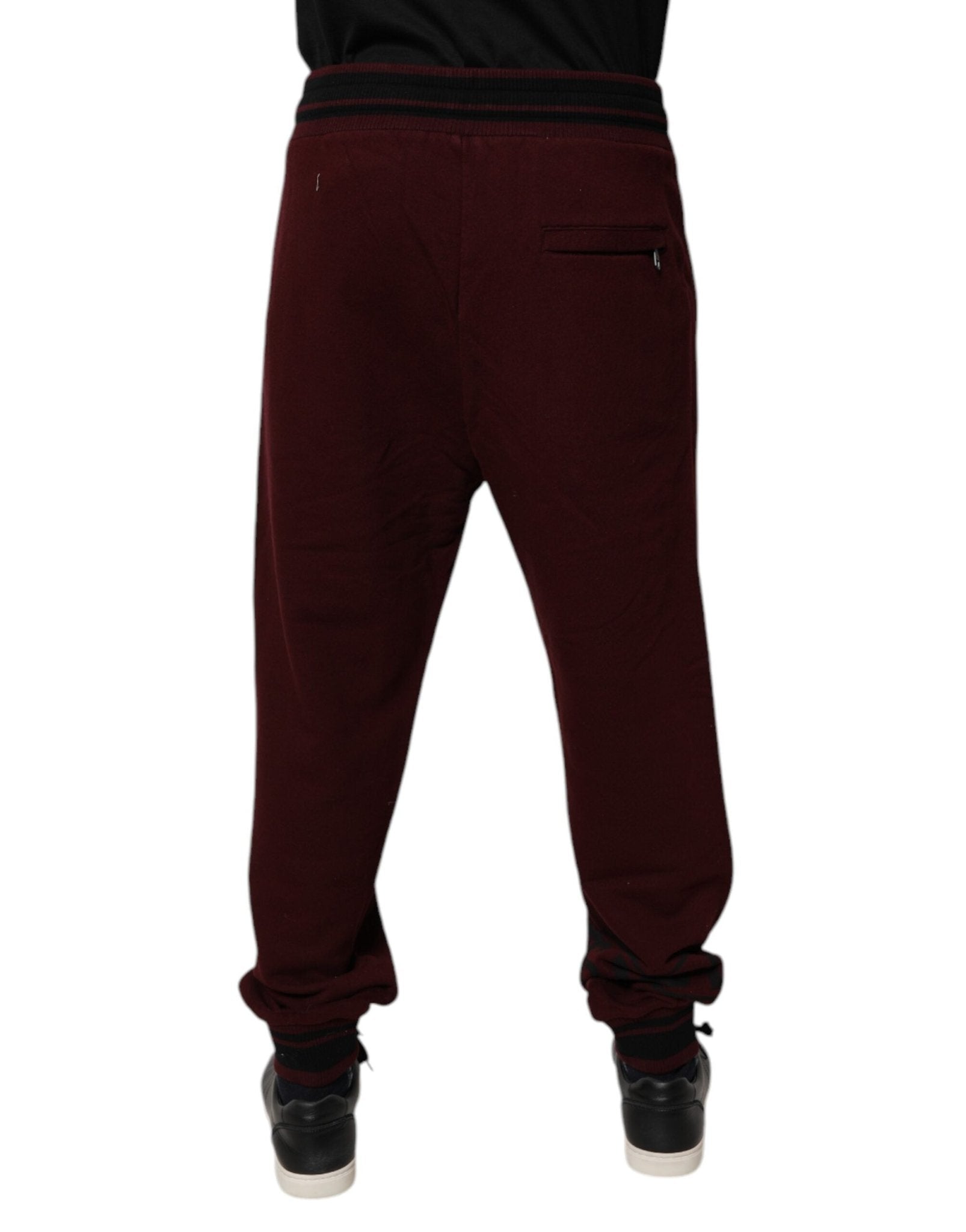Dolce & Gabbana Bordeaux Cotton Jogger Men Sweatpants Pants - RIMODA