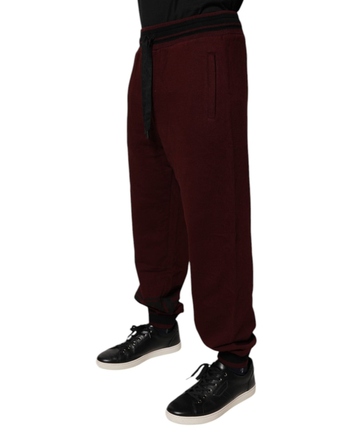 Dolce & Gabbana Bordeaux Cotton Jogger Men Sweatpants Pants - RIMODA