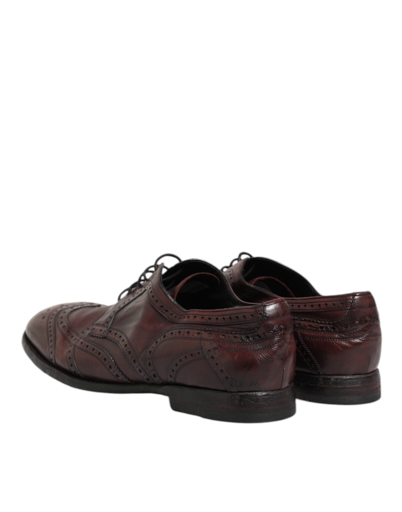 Dolce & Gabbana Bordeaux Leather Lace Up Dress Derby Shoes - RIMODA