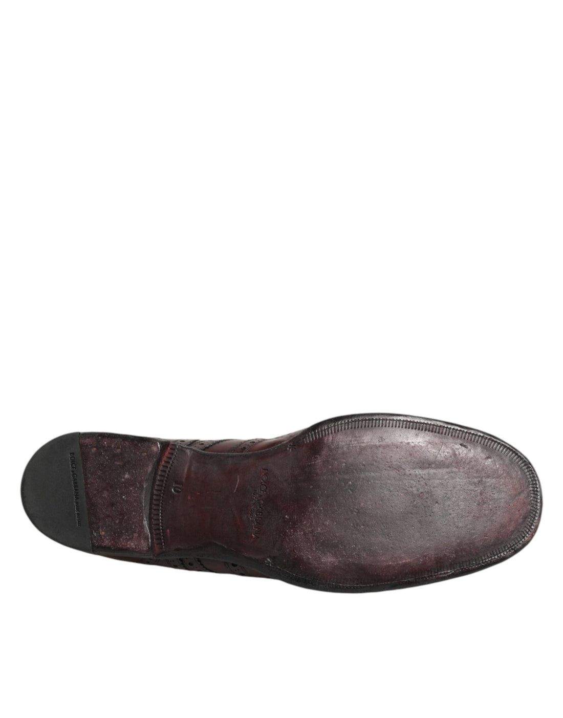 Dolce & Gabbana Bordeaux Leather Lace Up Dress Derby Shoes - RIMODA