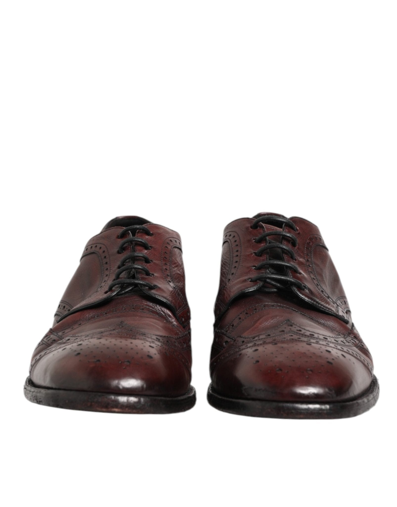 Dolce & Gabbana Bordeaux Leather Lace Up Dress Derby Shoes - RIMODA