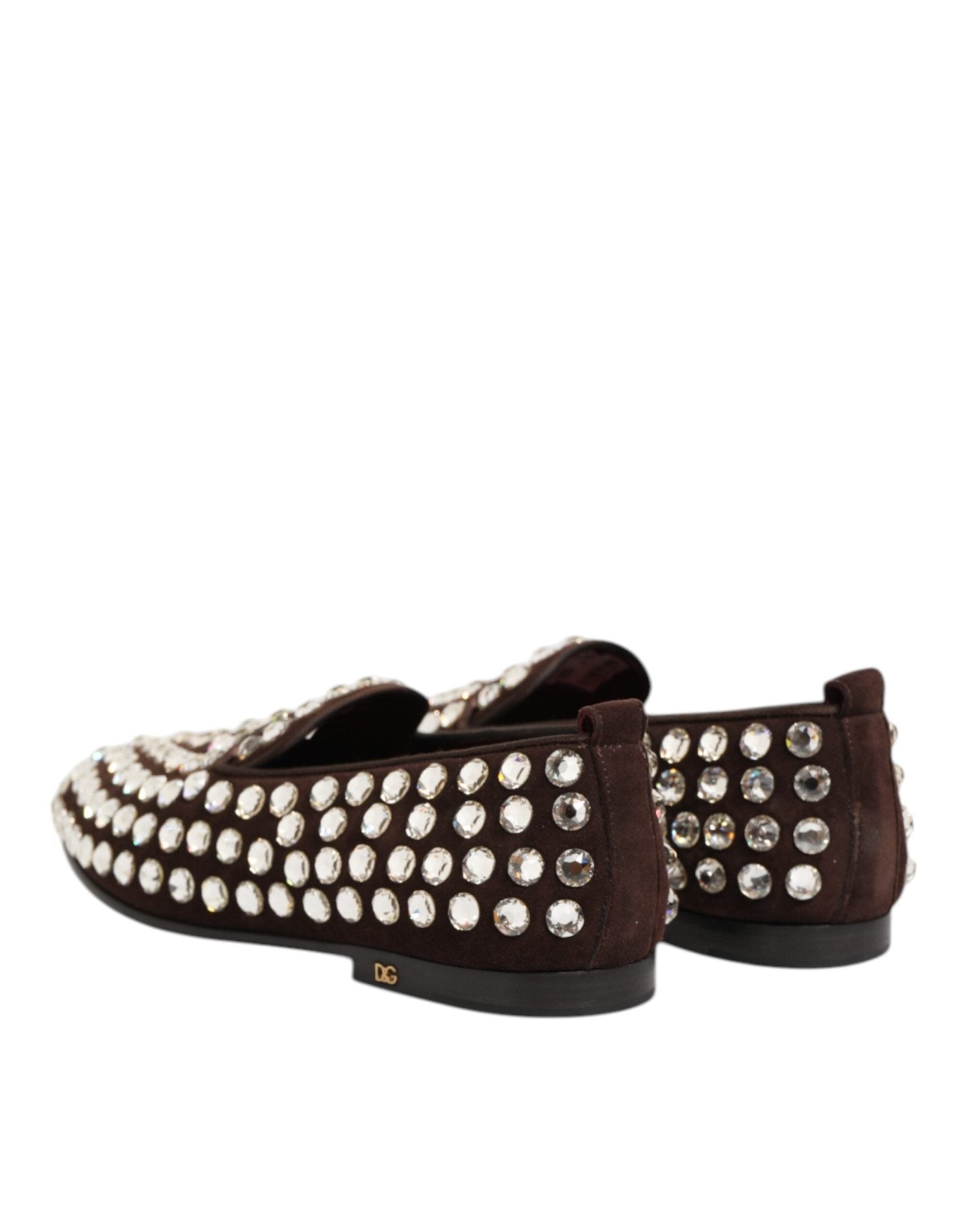 Dolce & Gabbana Bordeaux Suede Crystals Loafers Dress Shoes - RIMODA