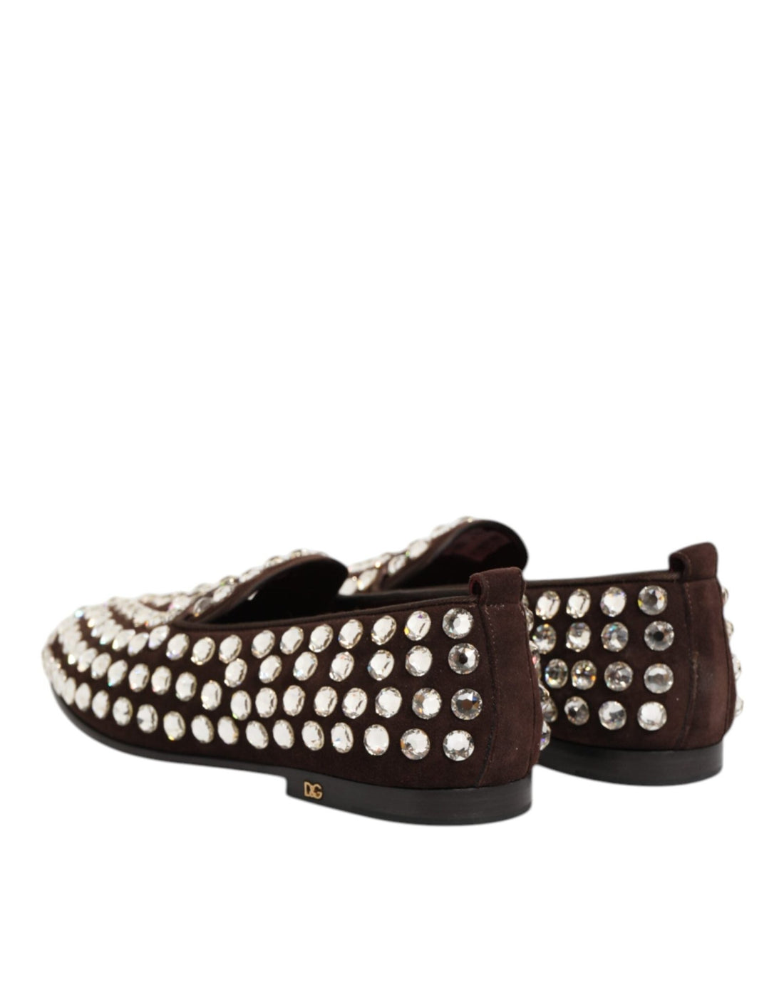 Dolce & Gabbana Bordeaux Suede Crystals Loafers Dress Shoes - RIMODA