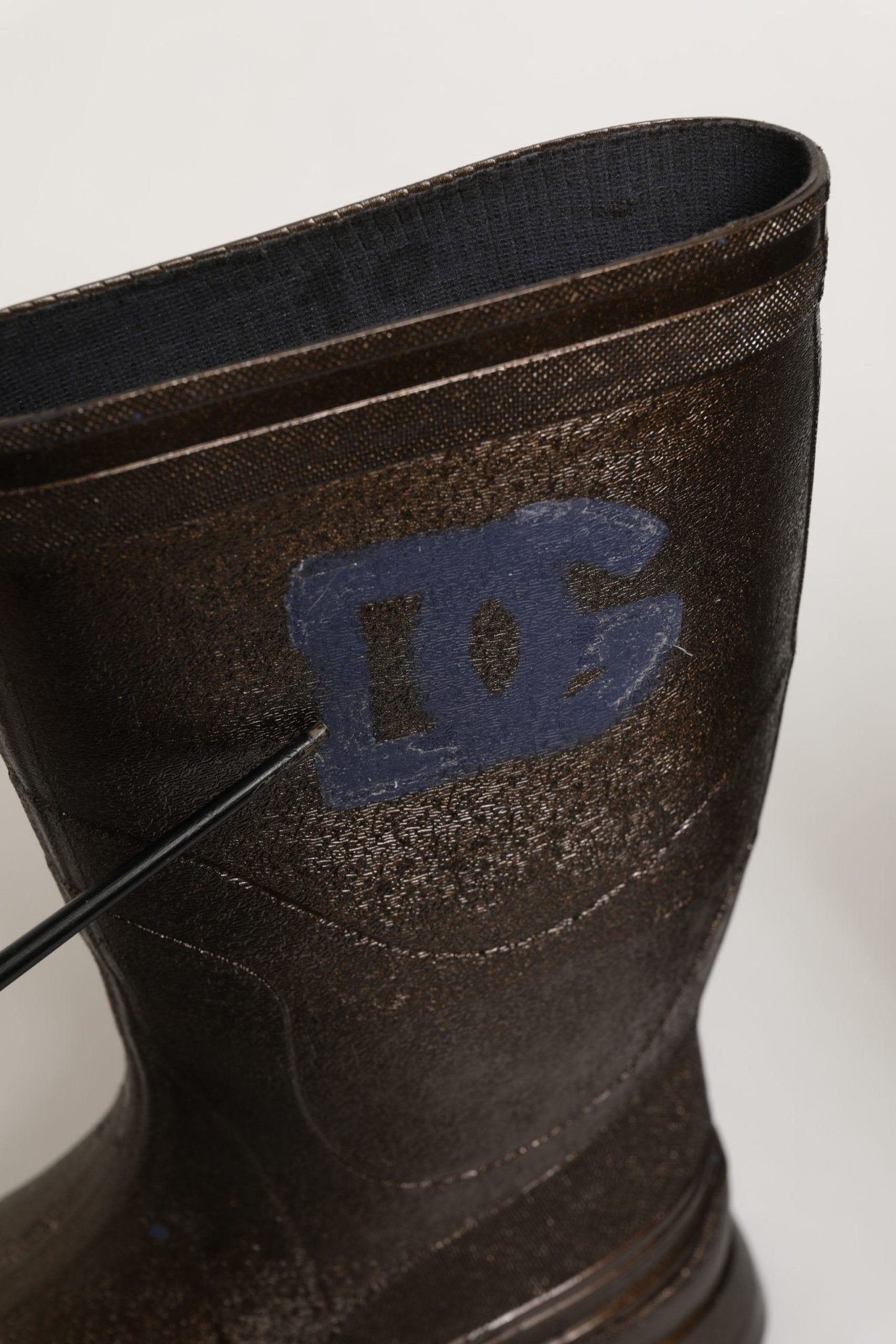 Dolce & Gabbana Bronze PVC Pull On Rain Boots Men Shoes - RIMODA