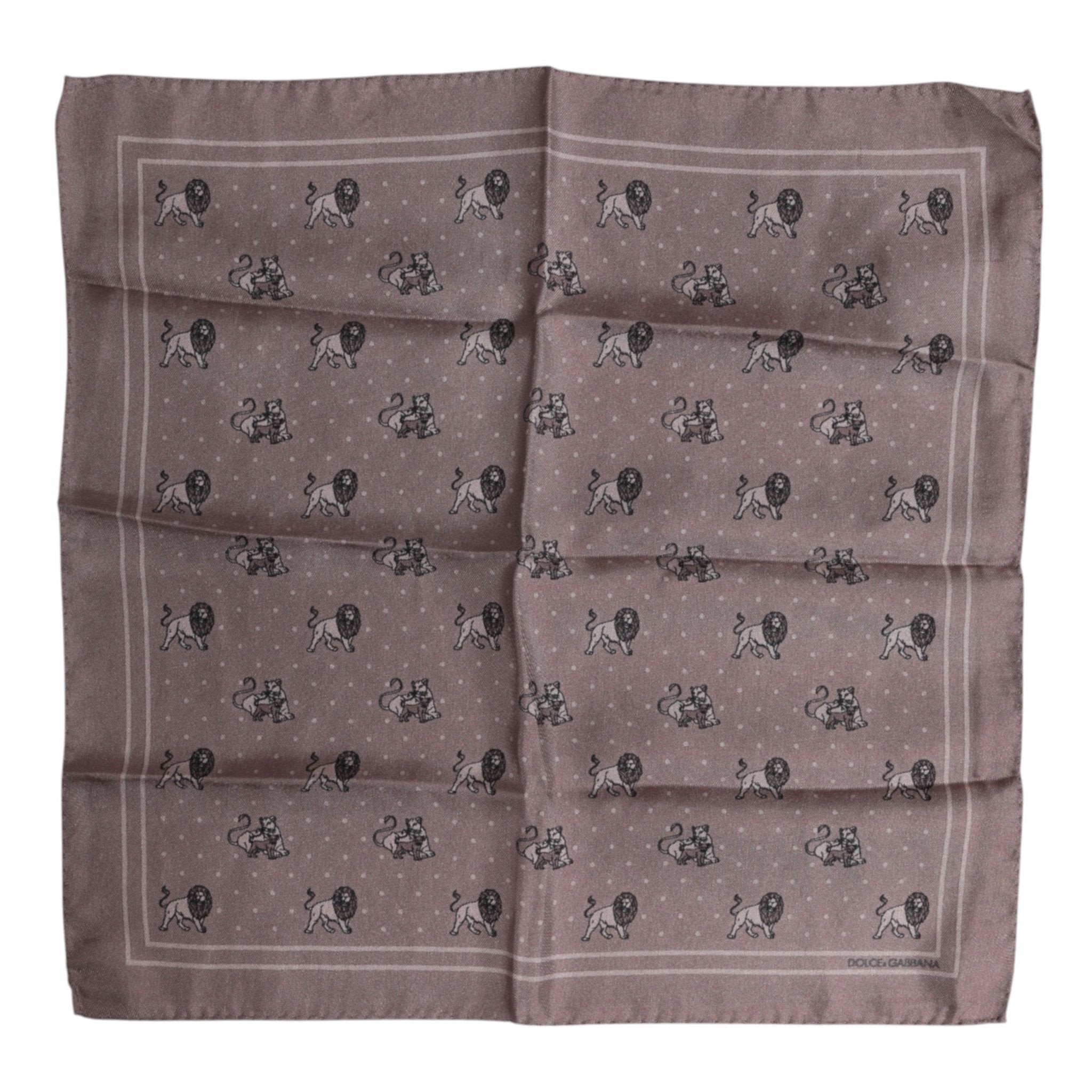 Dolce & Gabbana Brown Animal Print Square Foulard Scarf - RIMODA