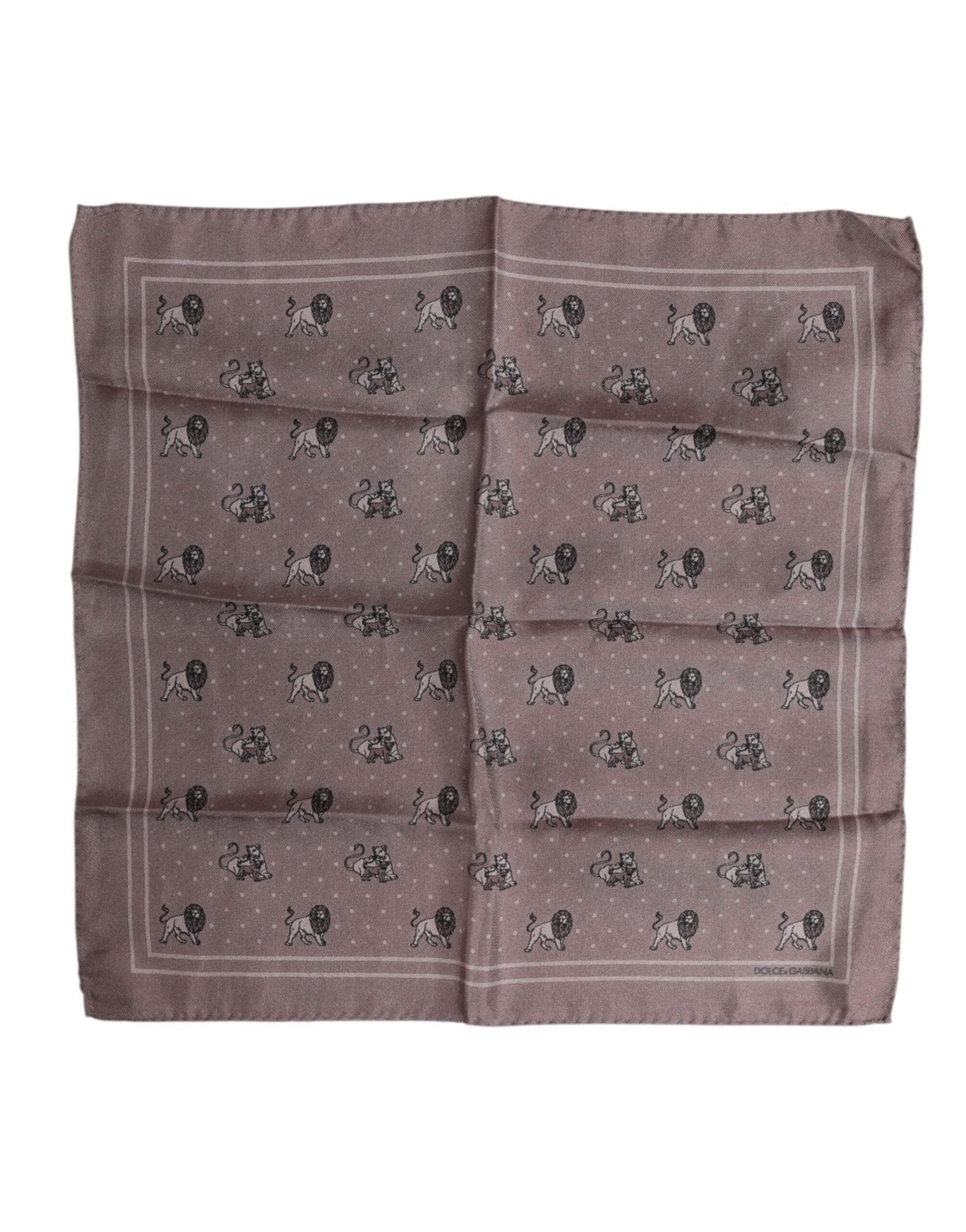 Dolce & Gabbana Brown Animal Print Square Foulard Scarf - RIMODA