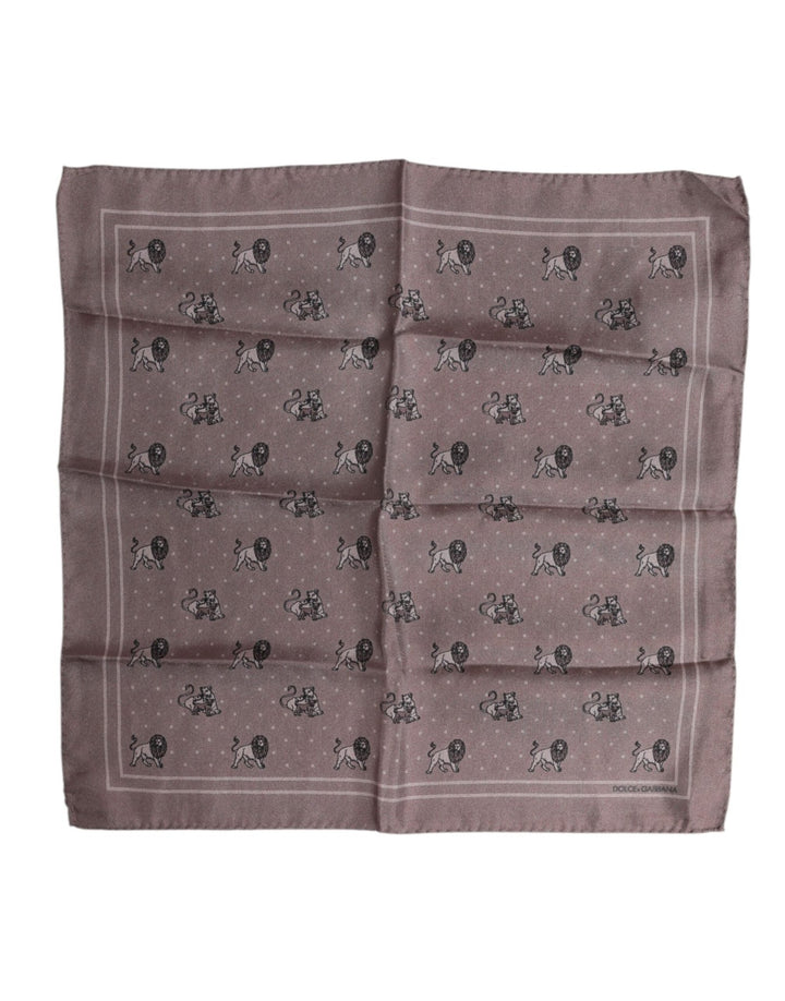 Dolce & Gabbana Brown Animal Print Square Foulard Scarf - RIMODA