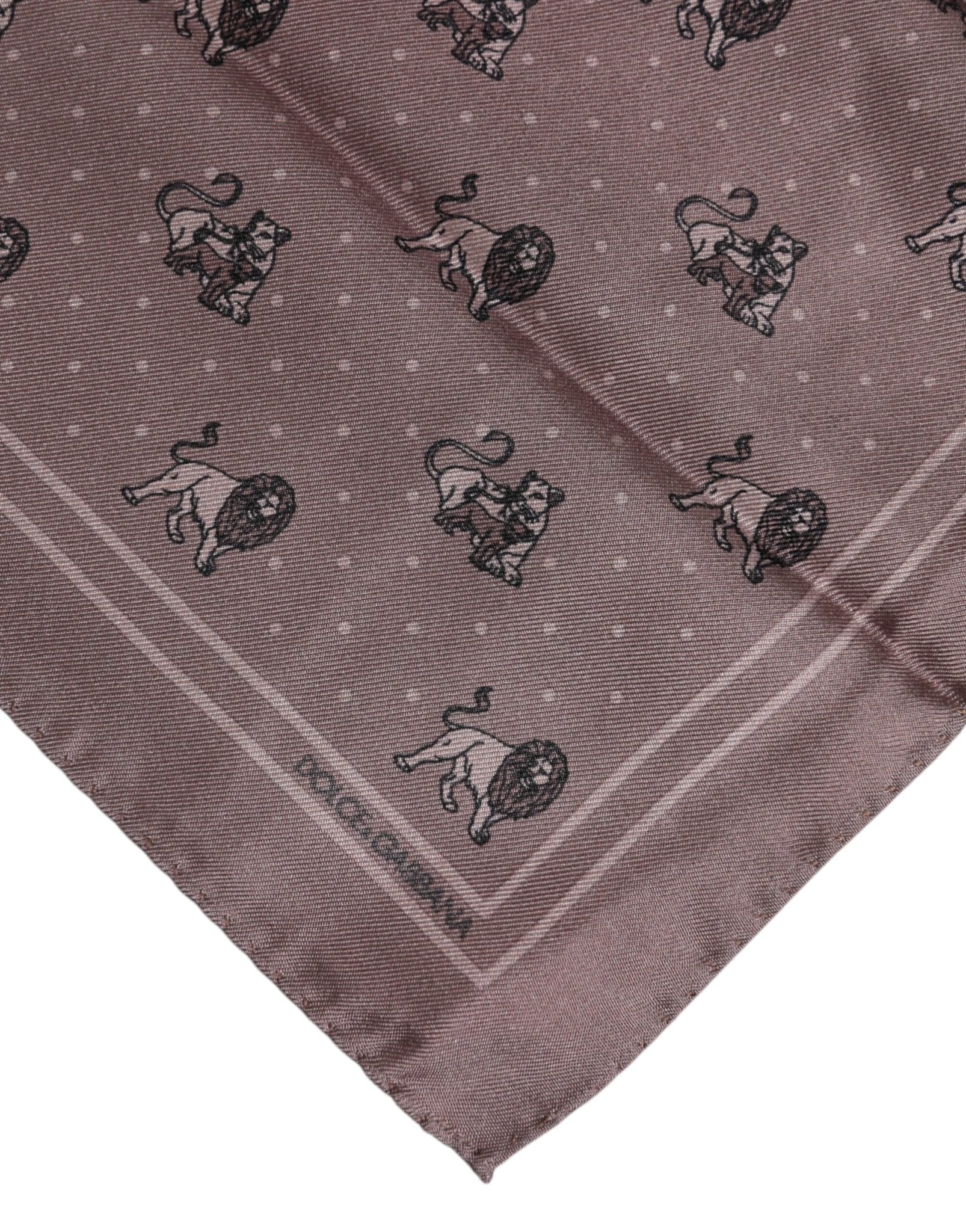 Dolce & Gabbana Brown Animal Print Square Foulard Scarf - RIMODA