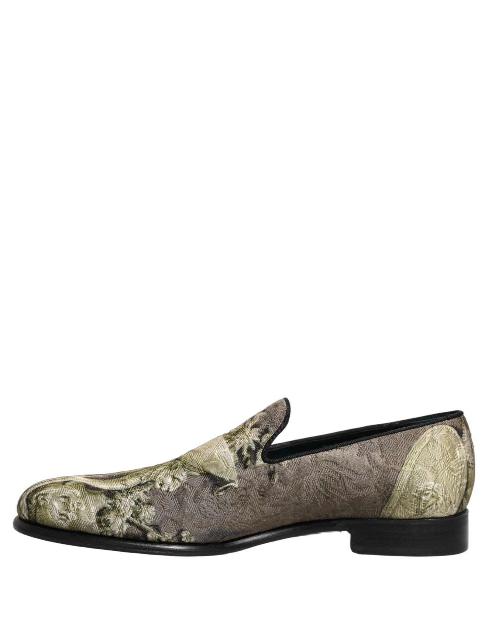 Dolce & Gabbana Brown Baroque Print Slip On Men Loafers Shoes - RIMODA