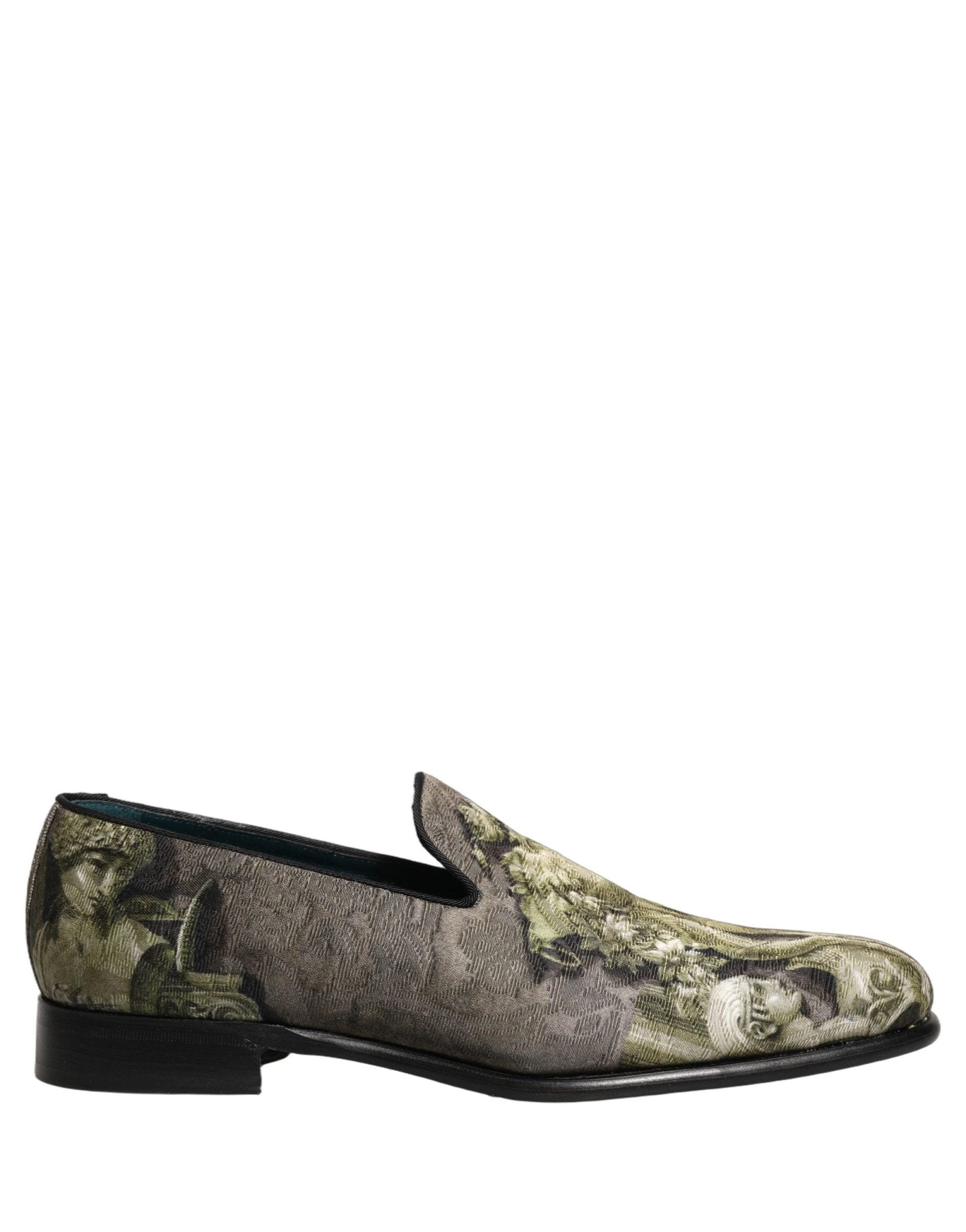 Dolce & Gabbana Brown Baroque Print Slip On Men Loafers Shoes - RIMODA