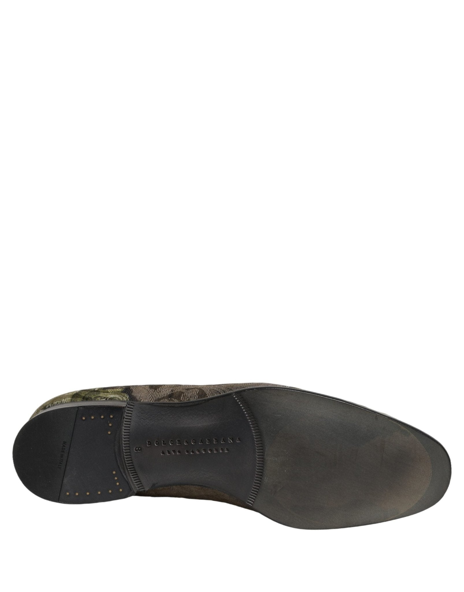 Dolce & Gabbana Brown Baroque Print Slip On Men Loafers Shoes - RIMODA