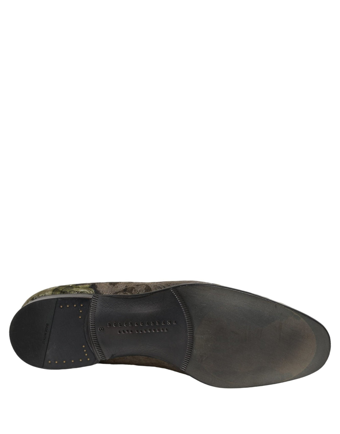 Dolce & Gabbana Brown Baroque Print Slip On Men Loafers Shoes - RIMODA