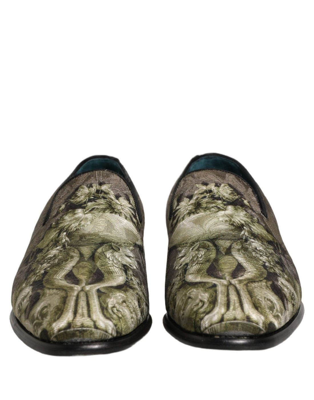 Dolce & Gabbana Brown Baroque Print Slip On Men Loafers Shoes - RIMODA