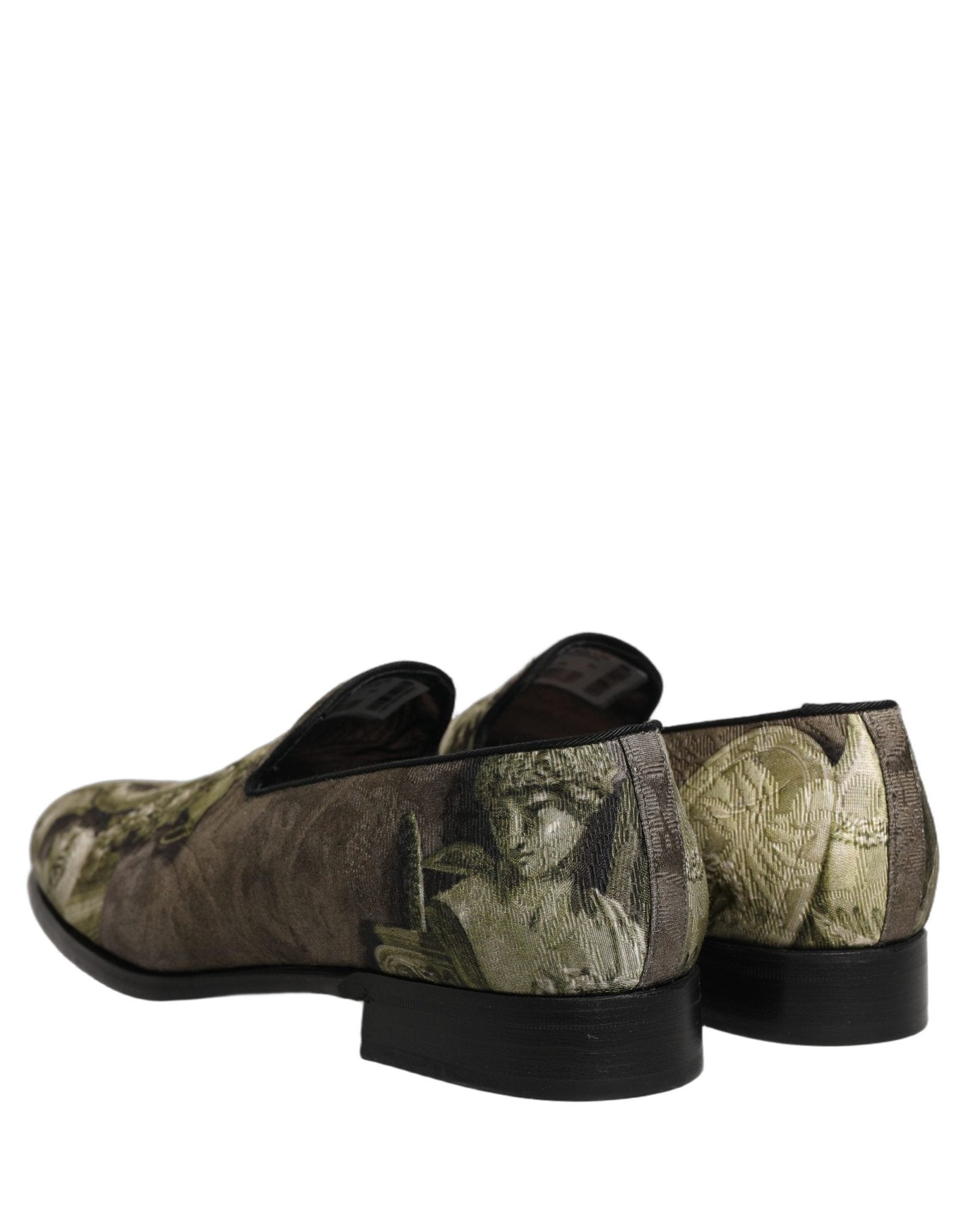 Dolce & Gabbana Brown Baroque Print Slip On Men Loafers Shoes - RIMODA