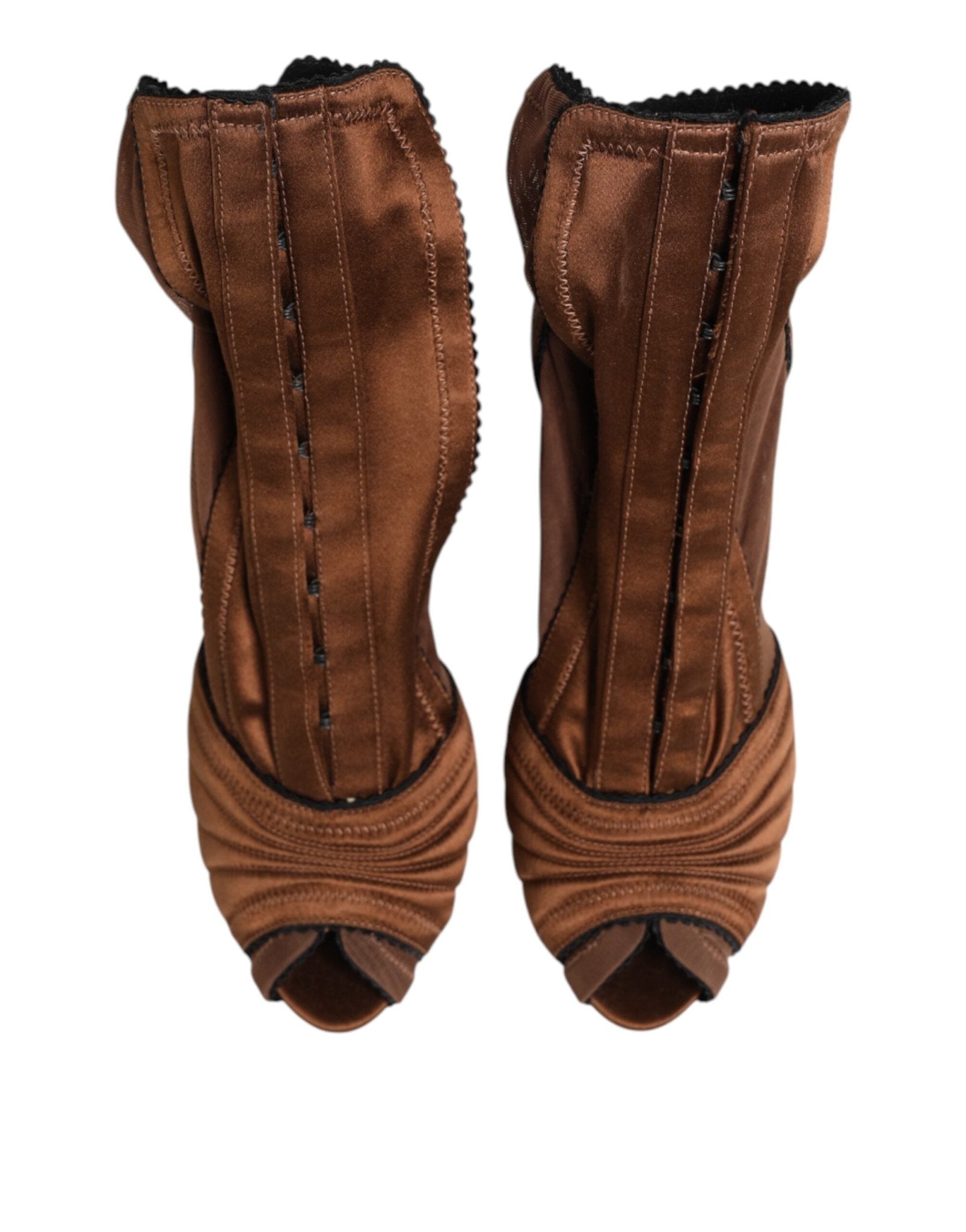Dolce & Gabbana Brown Bette High Heeled Ankle Boots Shoes - RIMODA