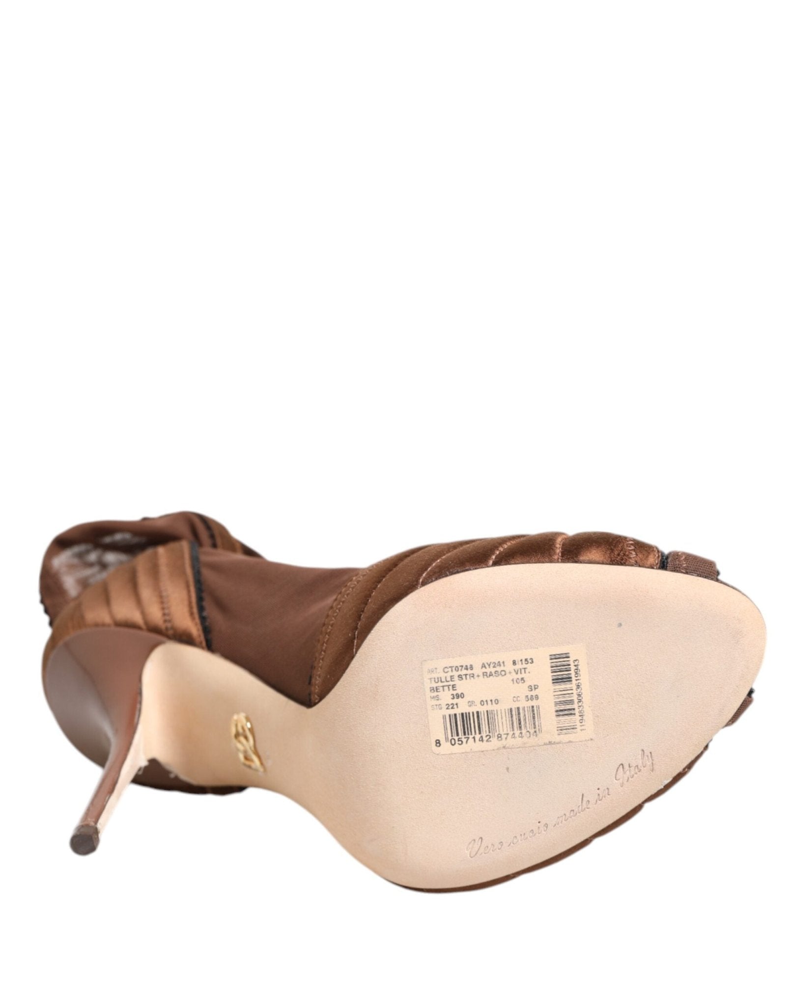 Dolce & Gabbana Brown Bette High Heeled Ankle Boots Shoes - RIMODA