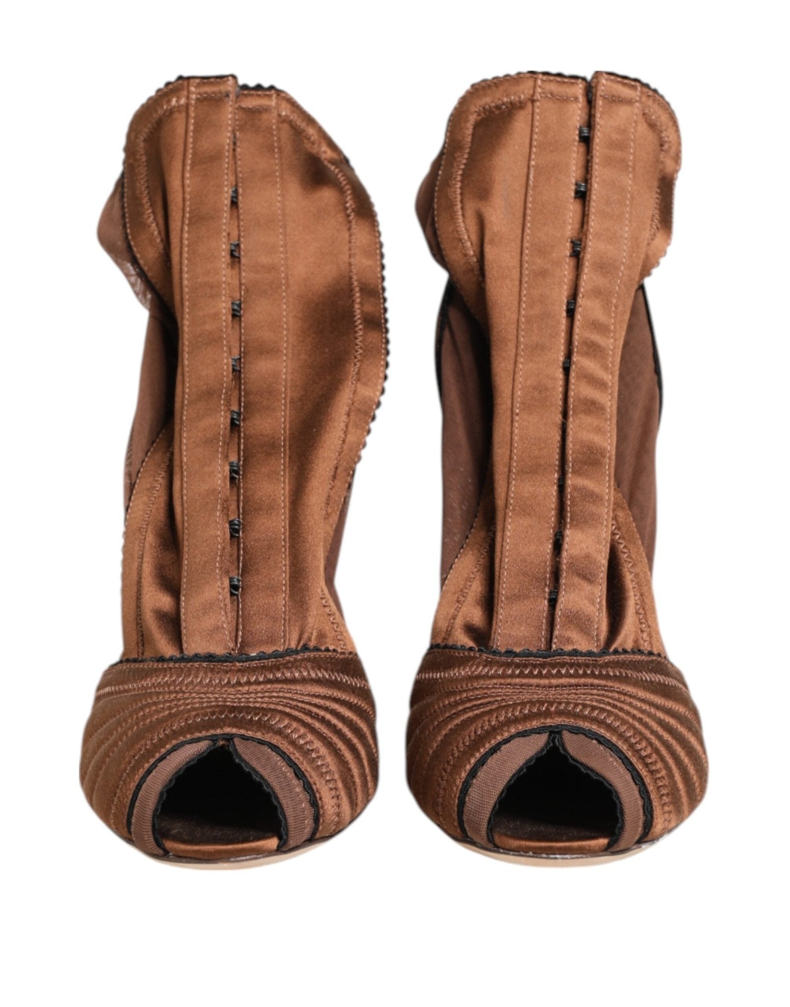 Dolce & Gabbana Brown Bette High Heeled Ankle Boots Shoes - RIMODA