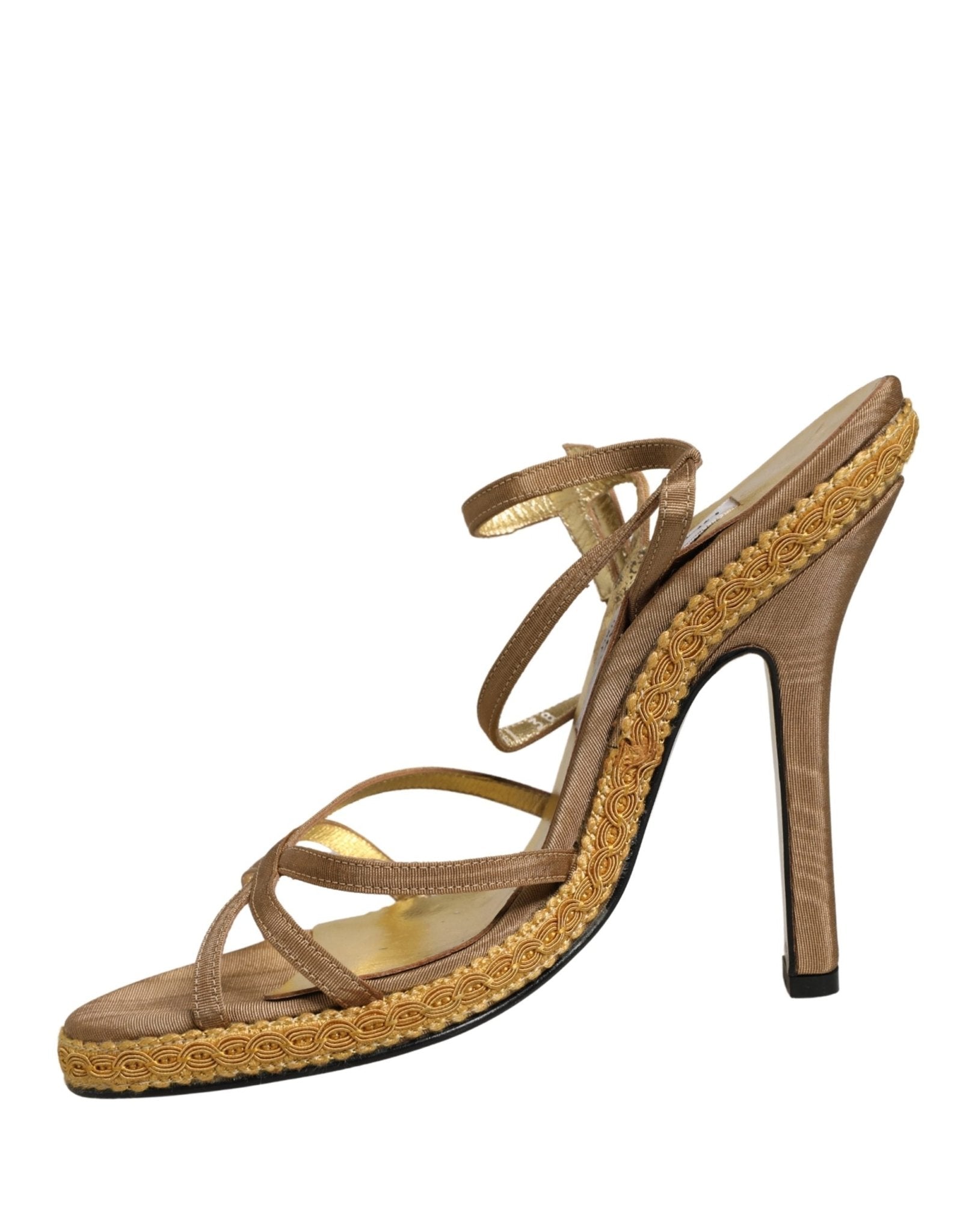 Dolce & Gabbana Brown Braided Ankle Strap Heels Sandals Shoes - RIMODA