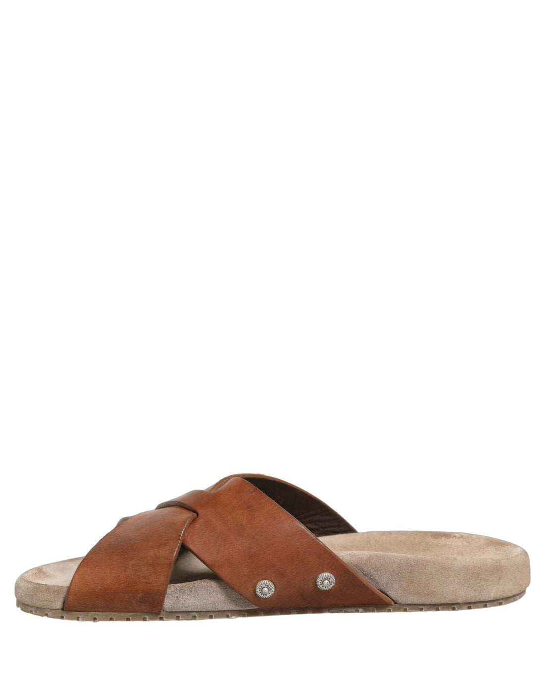 Dolce & Gabbana Brown Calf Leather Slides Sandals Shoes - RIMODA