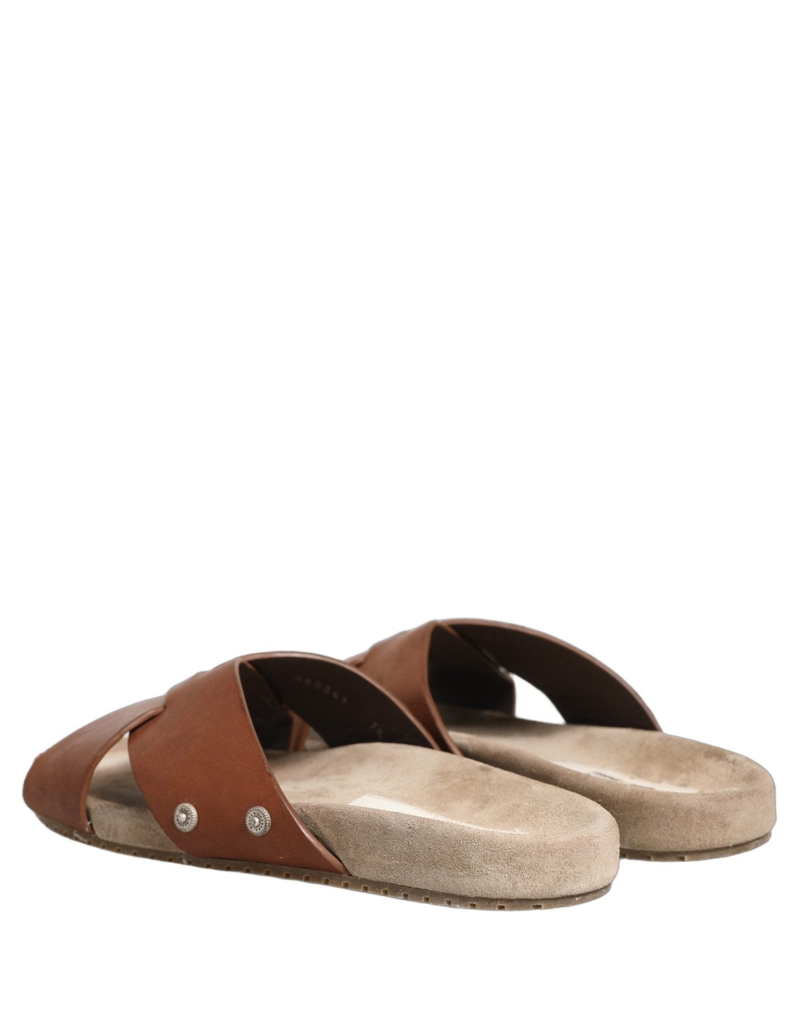 Dolce & Gabbana Brown Calf Leather Slides Sandals Shoes - RIMODA