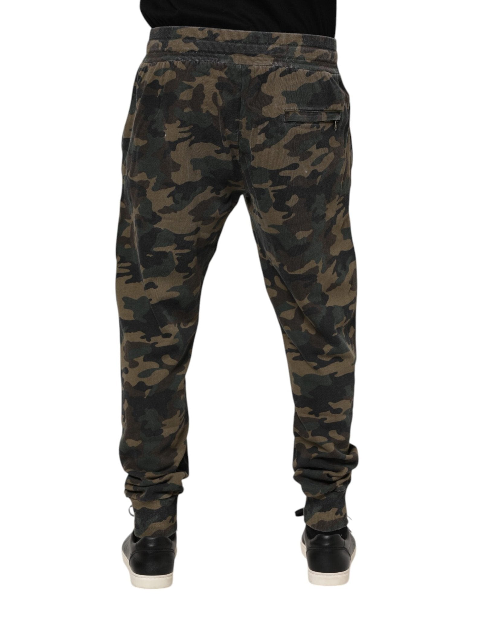 Dolce & Gabbana Brown Camouflage Cotton Men Jogger Pants - RIMODA