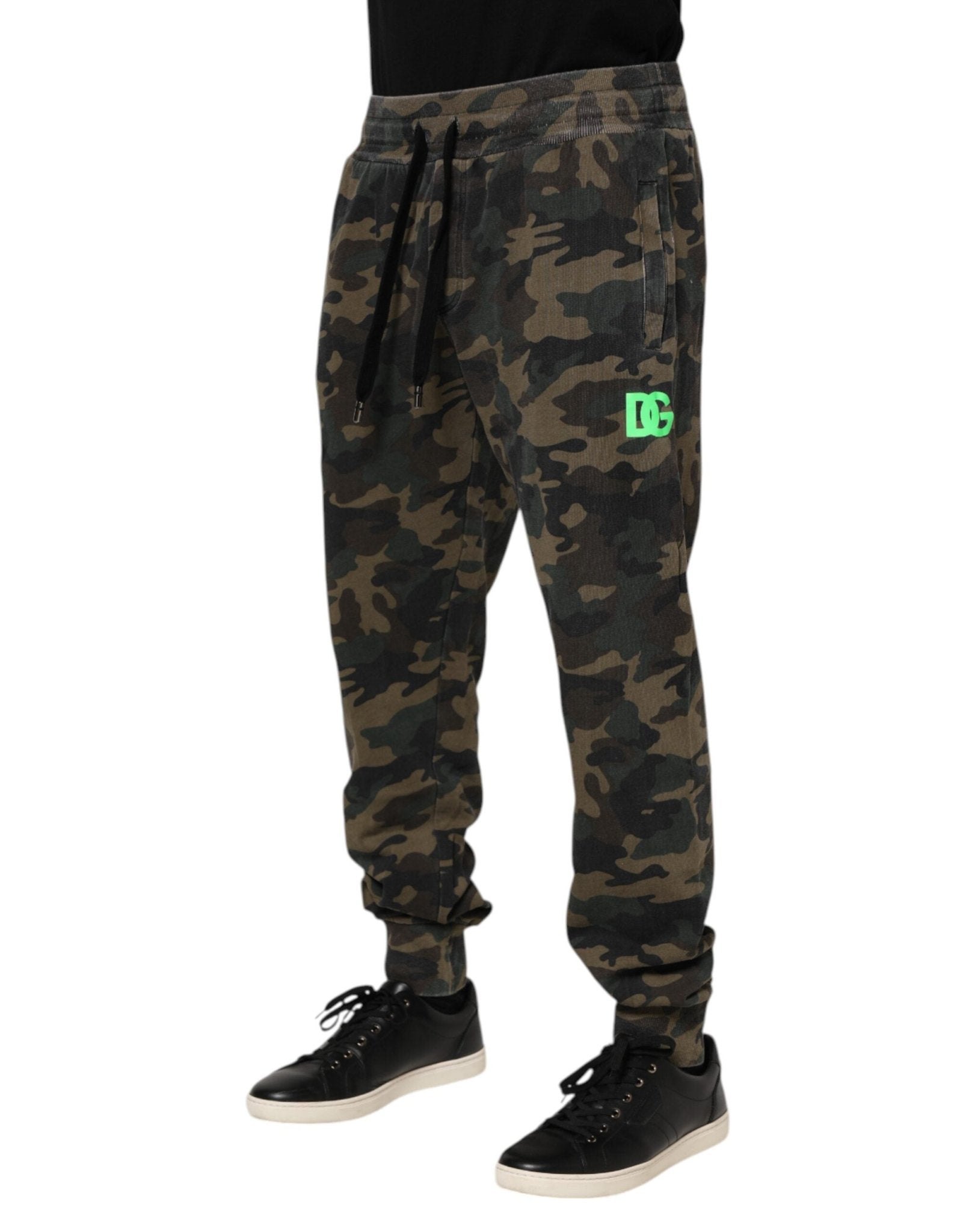 Dolce & Gabbana Brown Camouflage Cotton Men Jogger Pants - RIMODA