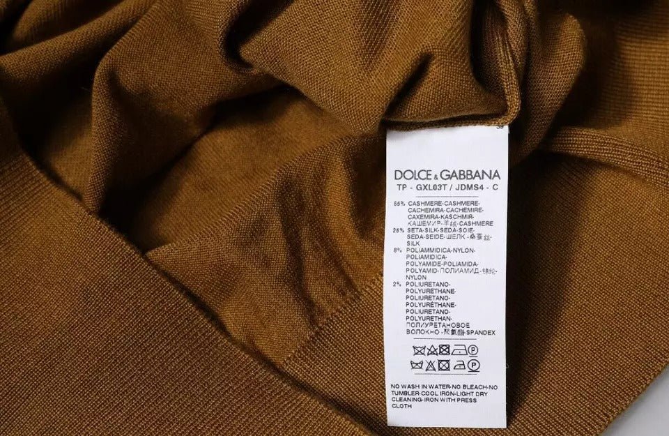 Dolce & Gabbana Brown Cashmere Turtleneck Pullover Sweater - RIMODA
