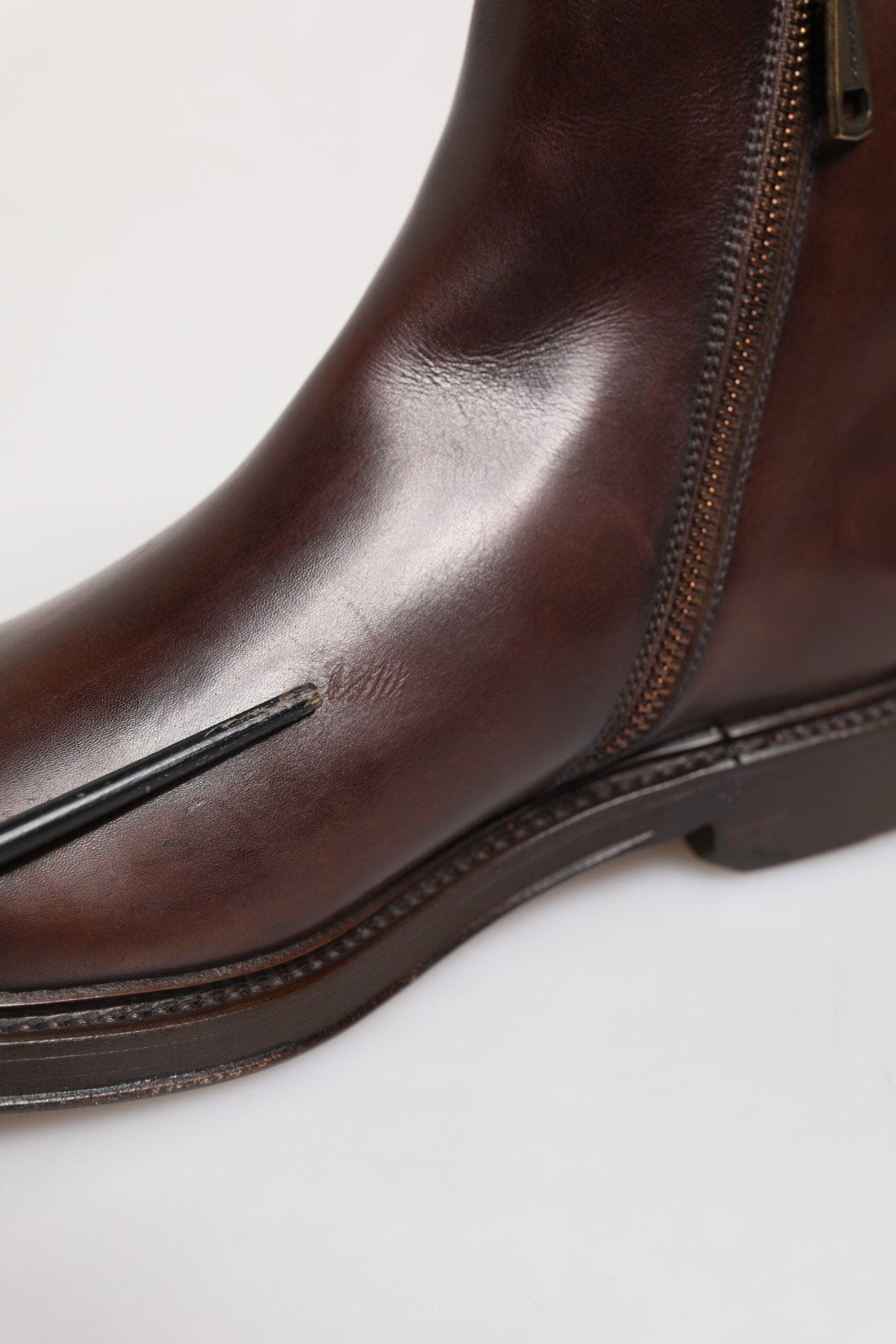 Dolce & Gabbana Brown Chelsea Leather Mid Calf Boots Shoes - RIMODA