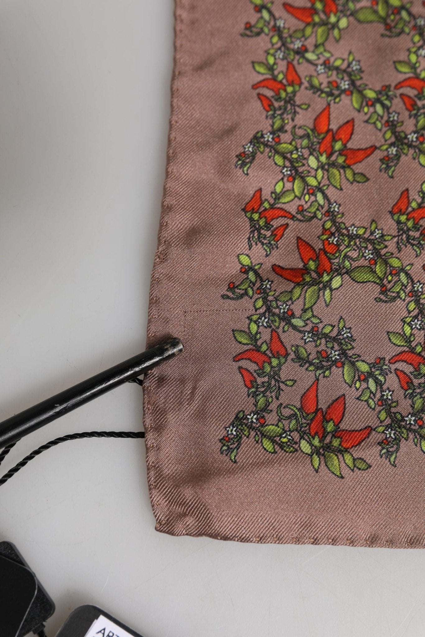 Dolce & Gabbana Brown Chili Print Silk Square Foulard Scarf - RIMODA