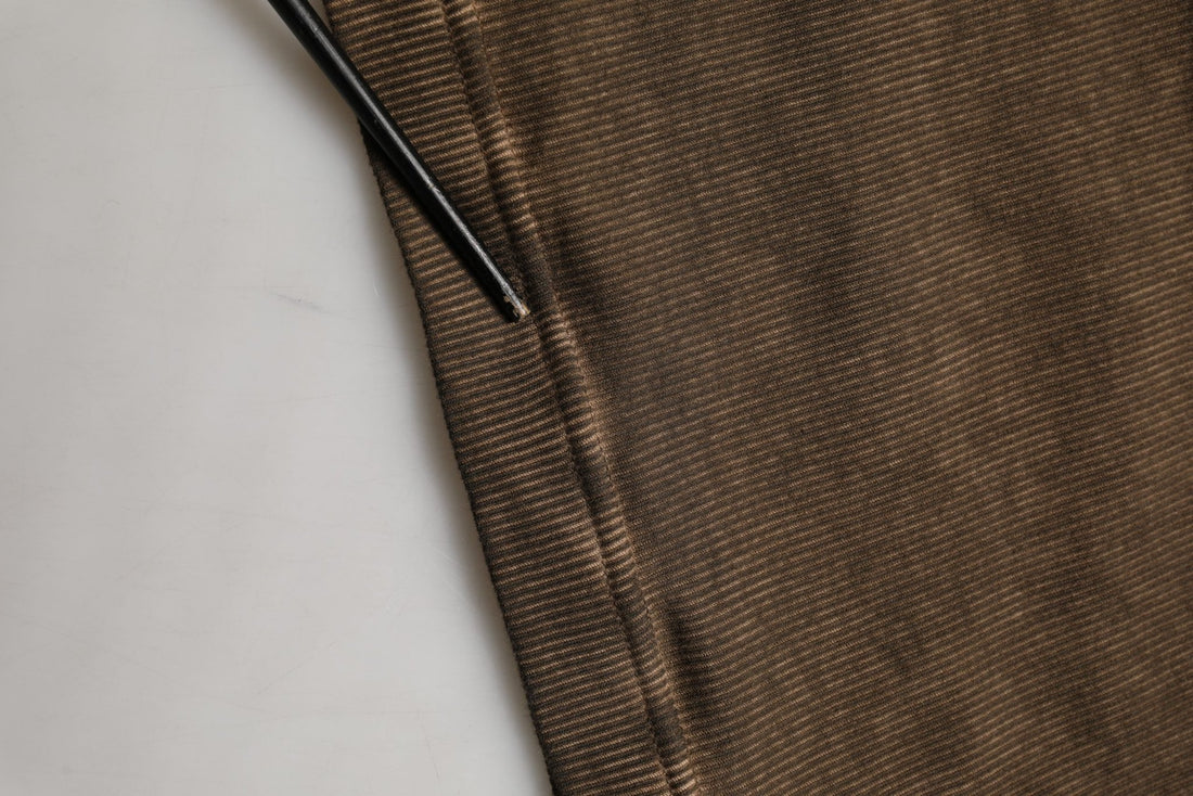 Dolce & Gabbana Brown Cotton Buttoned Henley Pullover Sweater - RIMODA