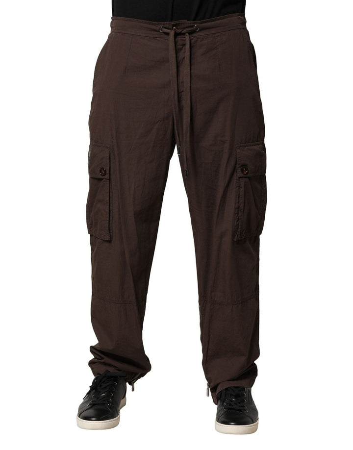 Dolce & Gabbana Brown Cotton Cargo Jogger Men Pants - RIMODA