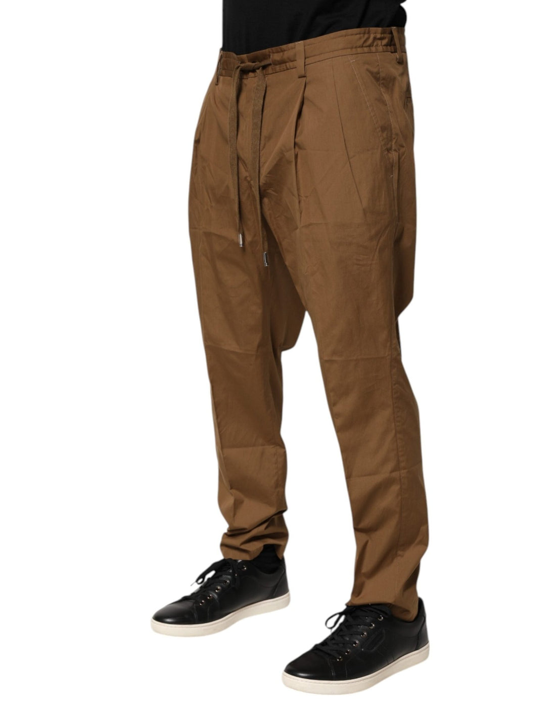 Dolce & Gabbana Brown Cotton Chino Mid Waist Men Jogger Pants - RIMODA