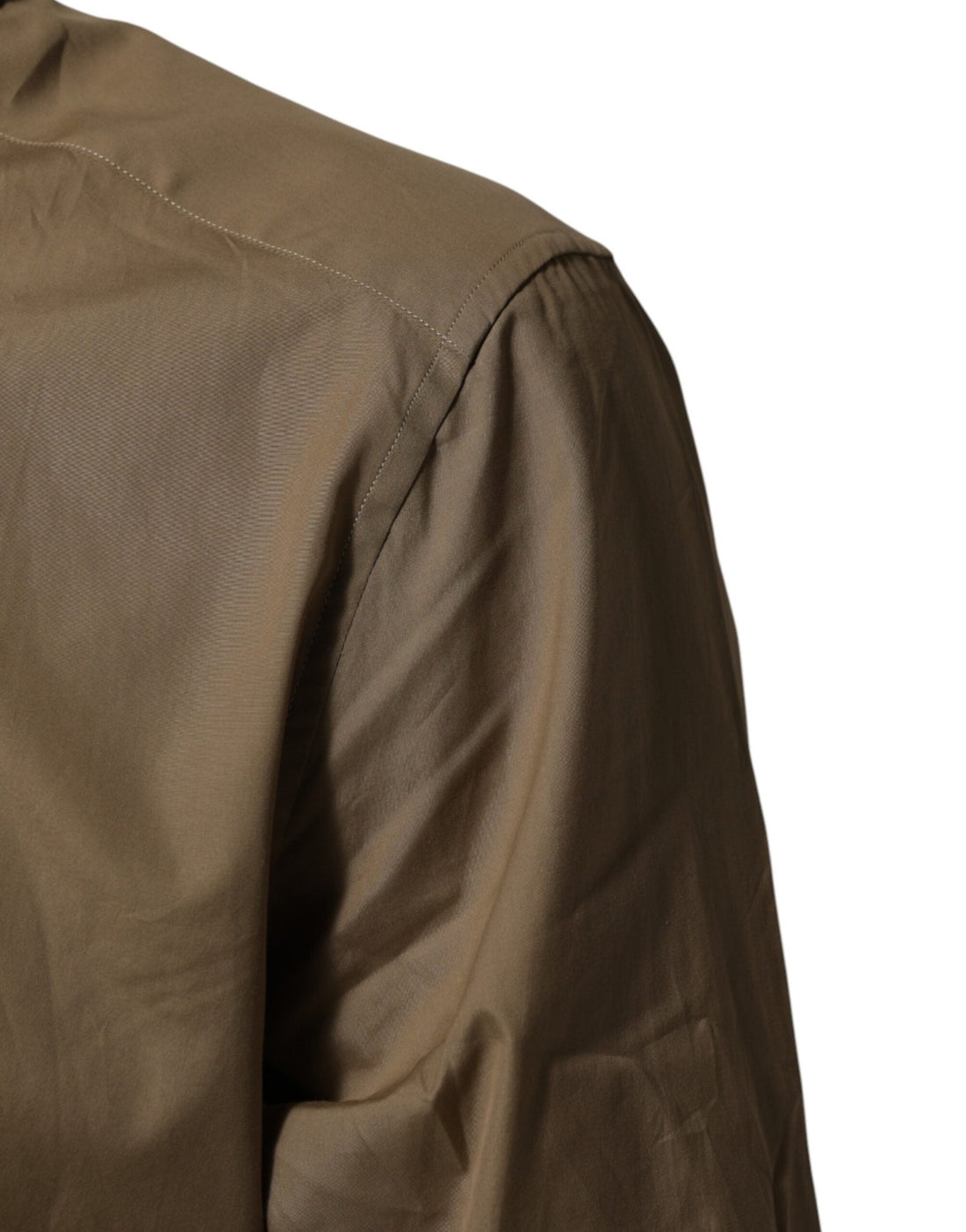 Dolce & Gabbana Brown Cotton Collared Men GOLD Dress Shirt - RIMODA