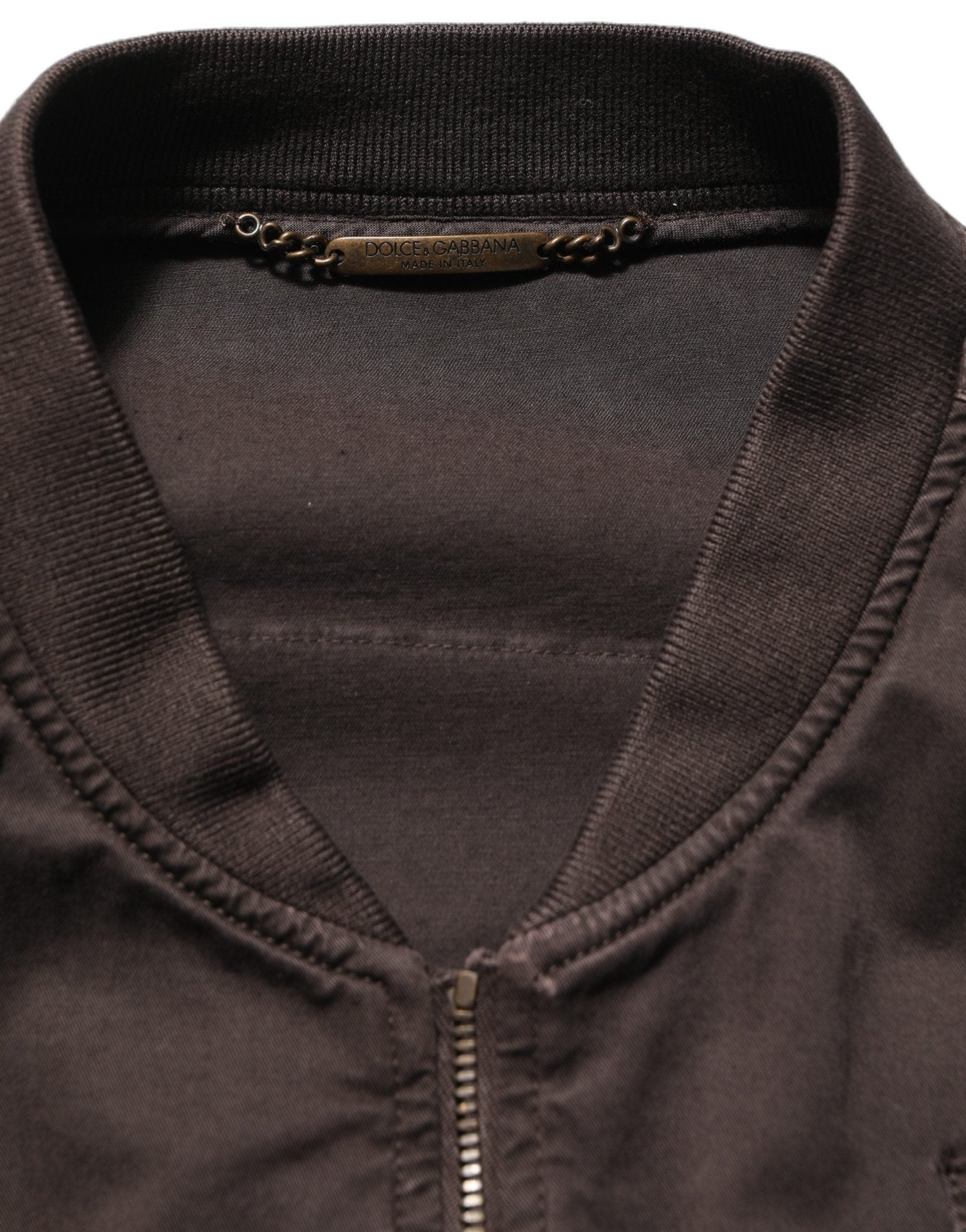 Dolce & Gabbana Brown Cotton Full Zip Men Bomber Jacket - RIMODA