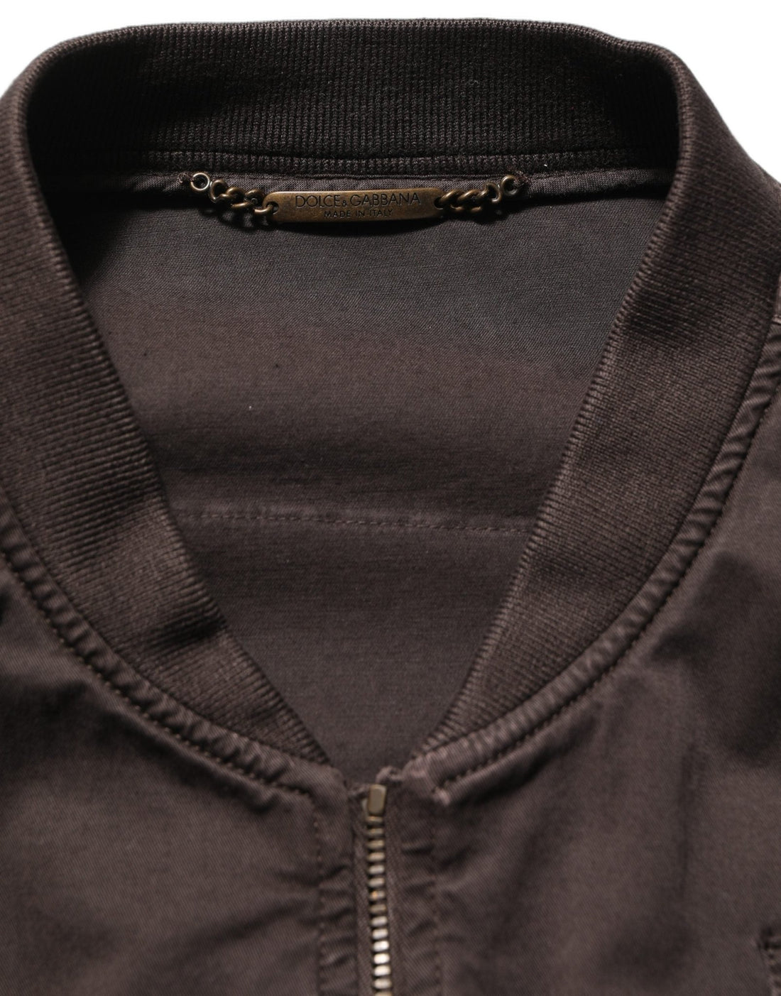 Dolce & Gabbana Brown Cotton Full Zip Men Bomber Jacket - RIMODA