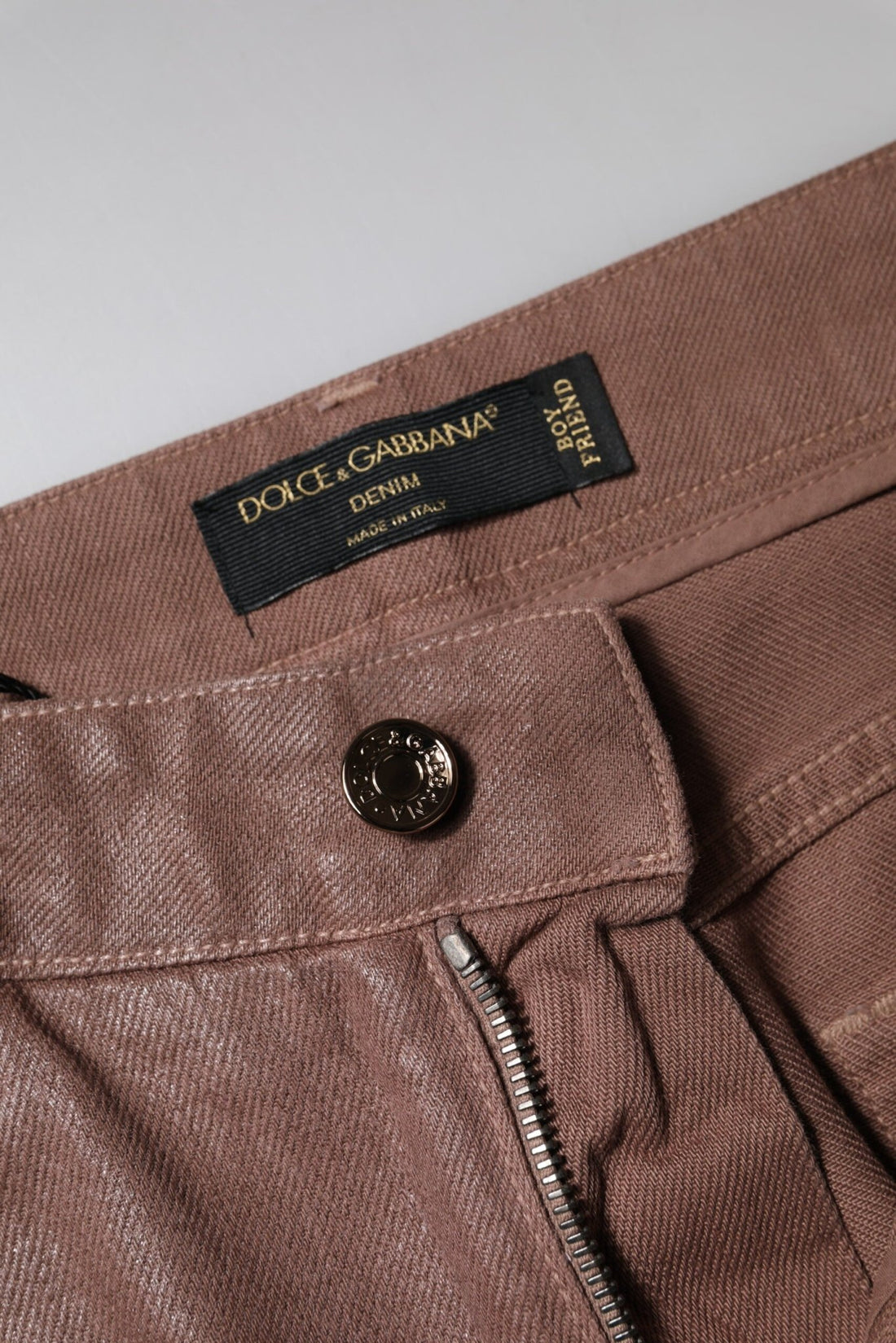 Dolce & Gabbana Brown Cotton High Waist Tapered Denim Jeans - RIMODA