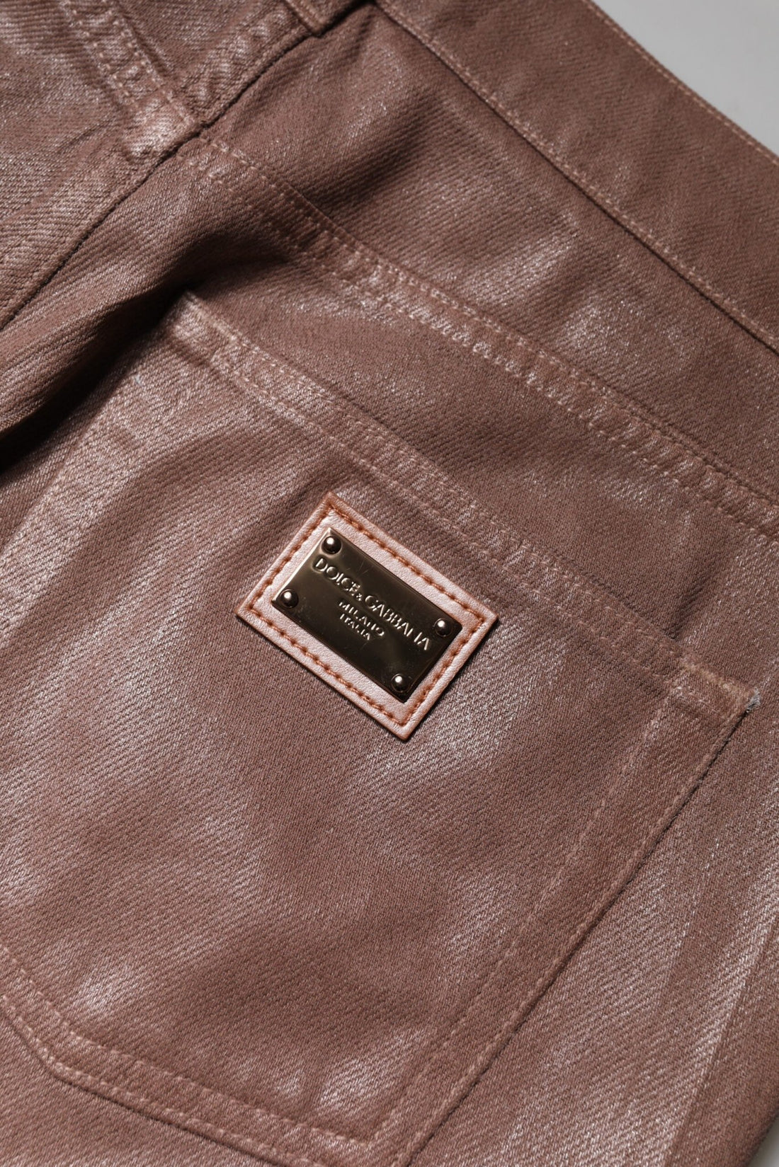 Dolce & Gabbana Brown Cotton High Waist Tapered Denim Jeans - RIMODA