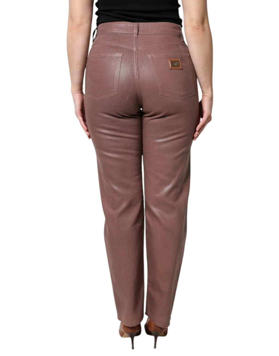 Dolce & Gabbana Brown Cotton High Waist Tapered Denim Jeans - RIMODA