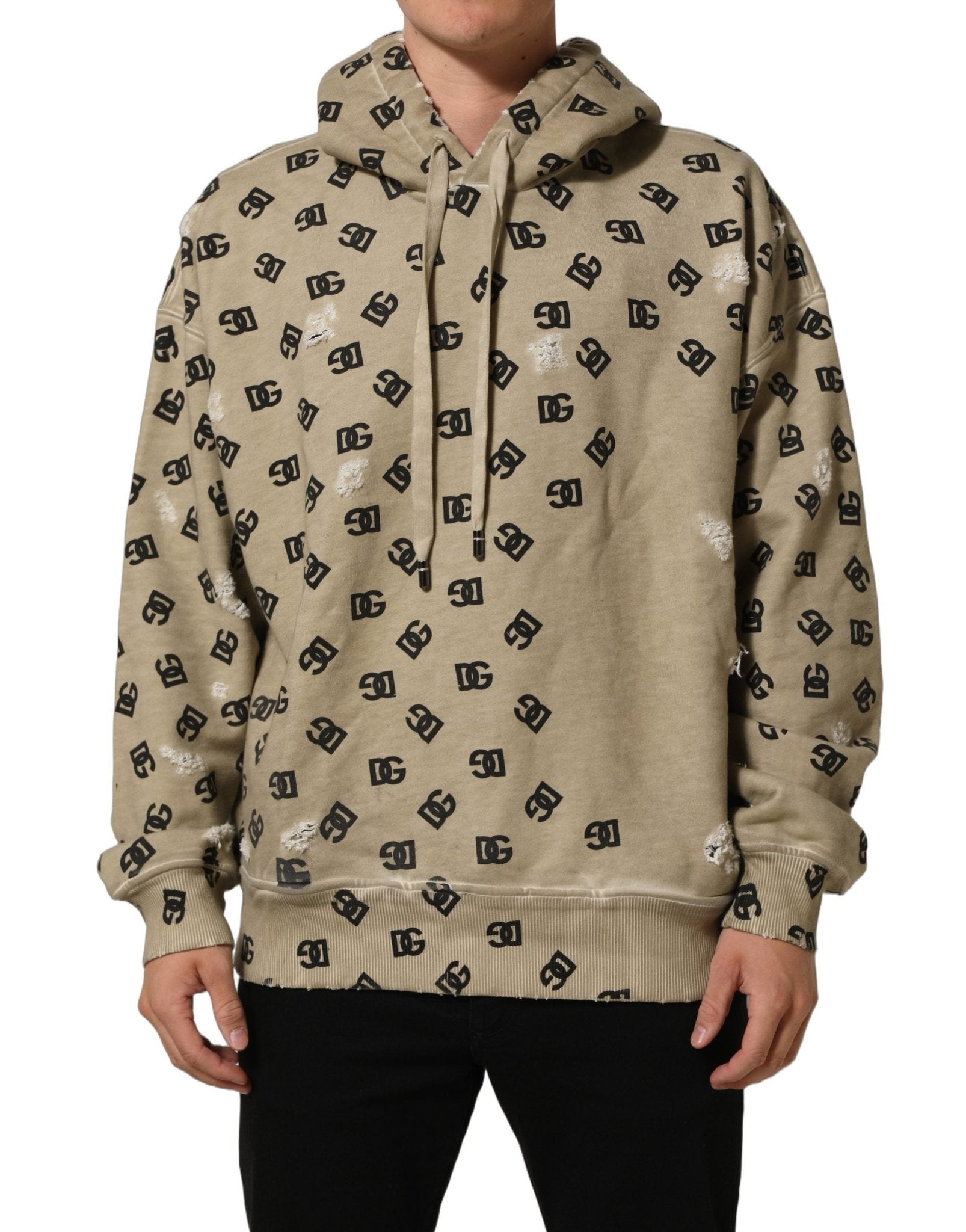 Dolce & Gabbana Brown Cotton Logo Hooded Sweatshirt Sweater - RIMODA