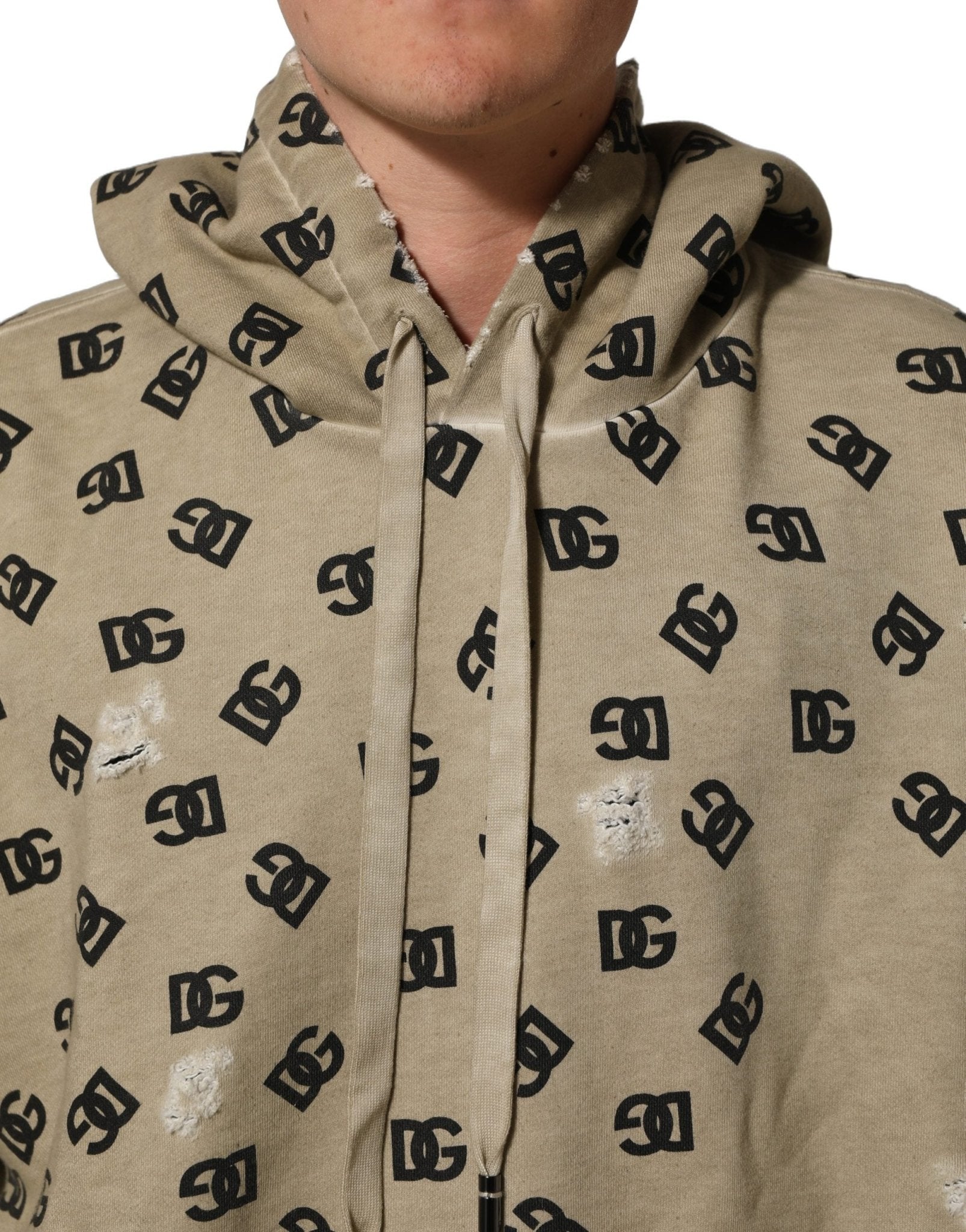Dolce & Gabbana Brown Cotton Logo Hooded Sweatshirt Sweater - RIMODA