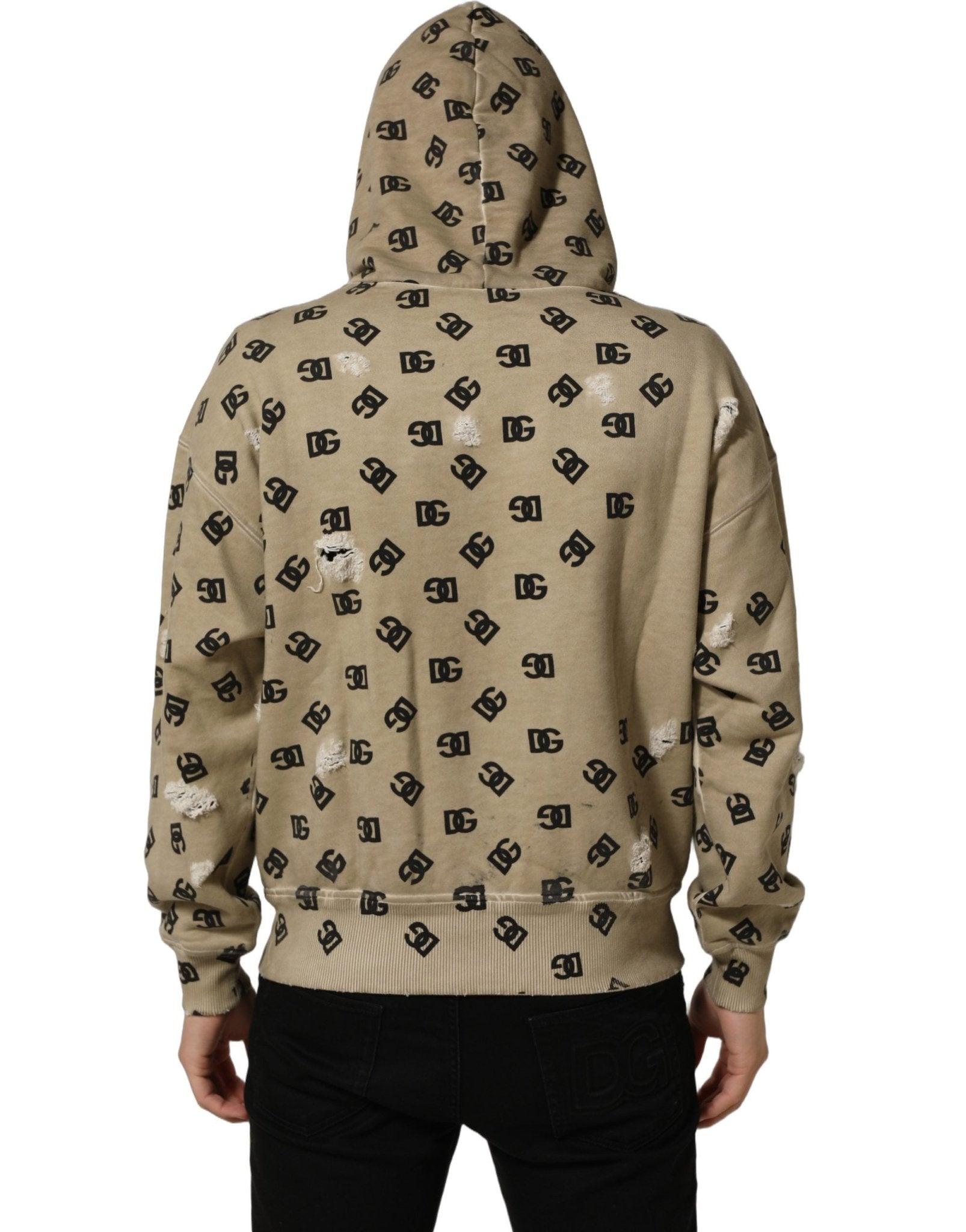 Dolce & Gabbana Brown Cotton Logo Hooded Sweatshirt Sweater - RIMODA