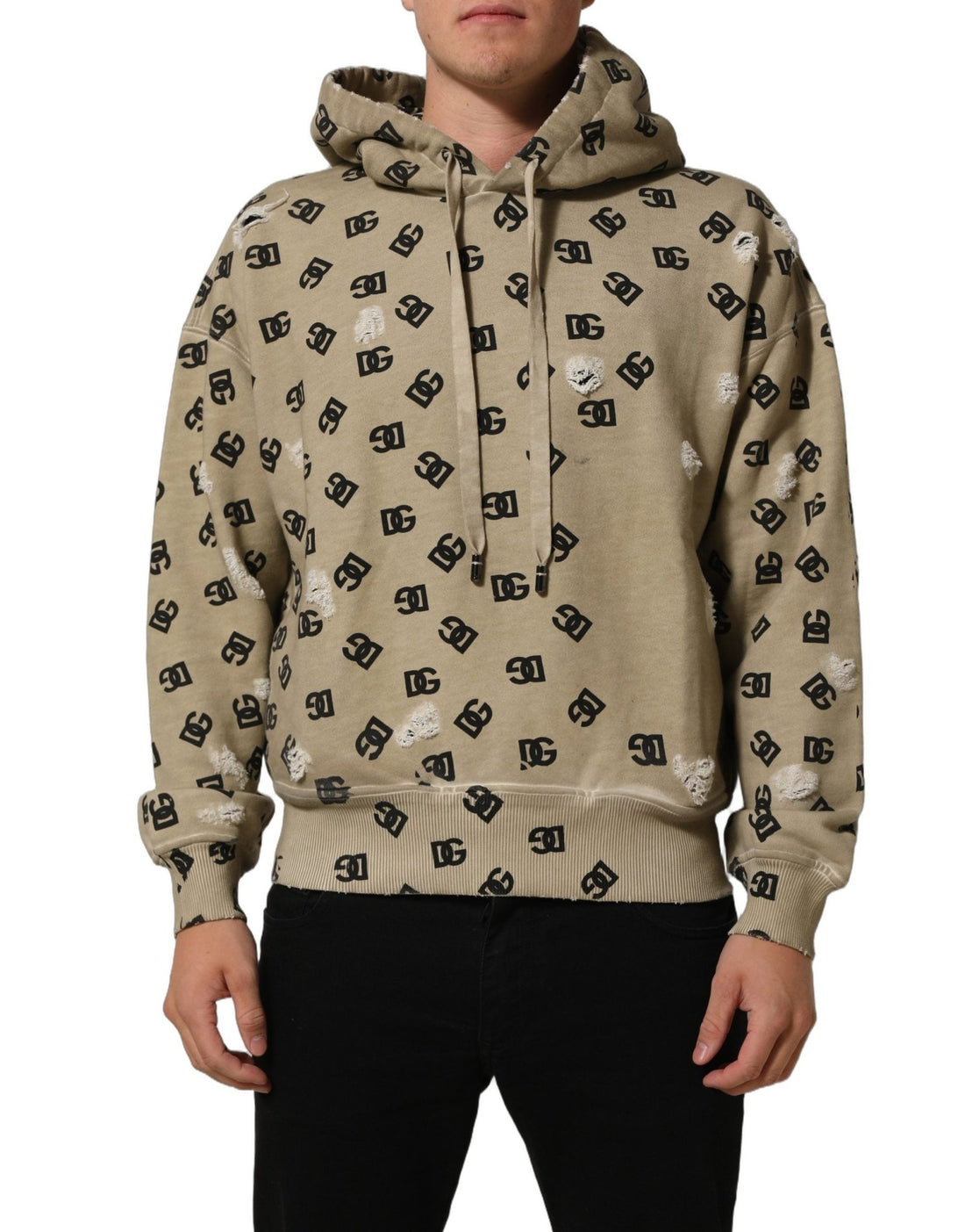 Dolce & Gabbana Brown Cotton Logo Hooded Sweatshirt Sweater - RIMODA