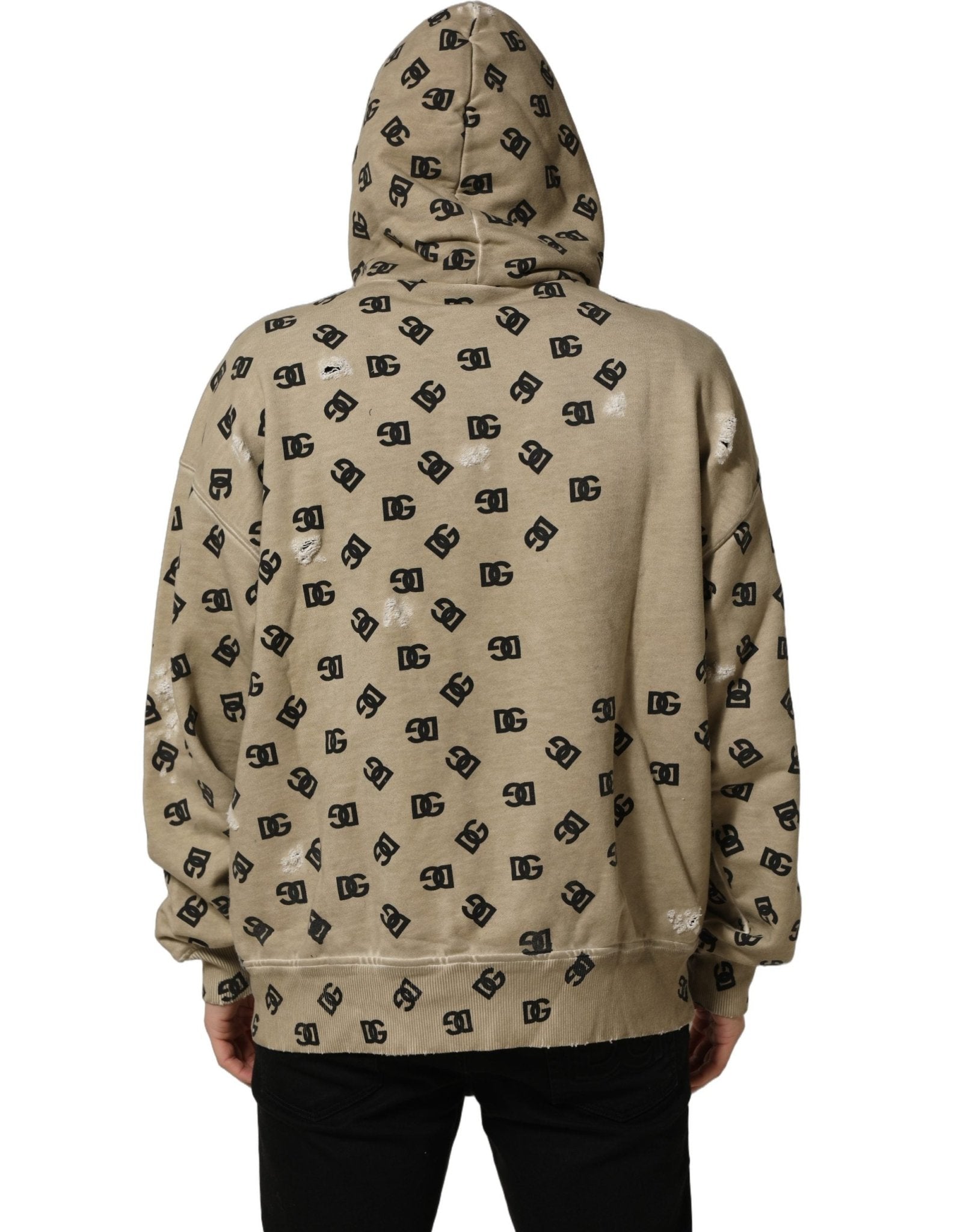 Dolce & Gabbana Brown Cotton Logo Hooded Sweatshirt Sweater - RIMODA