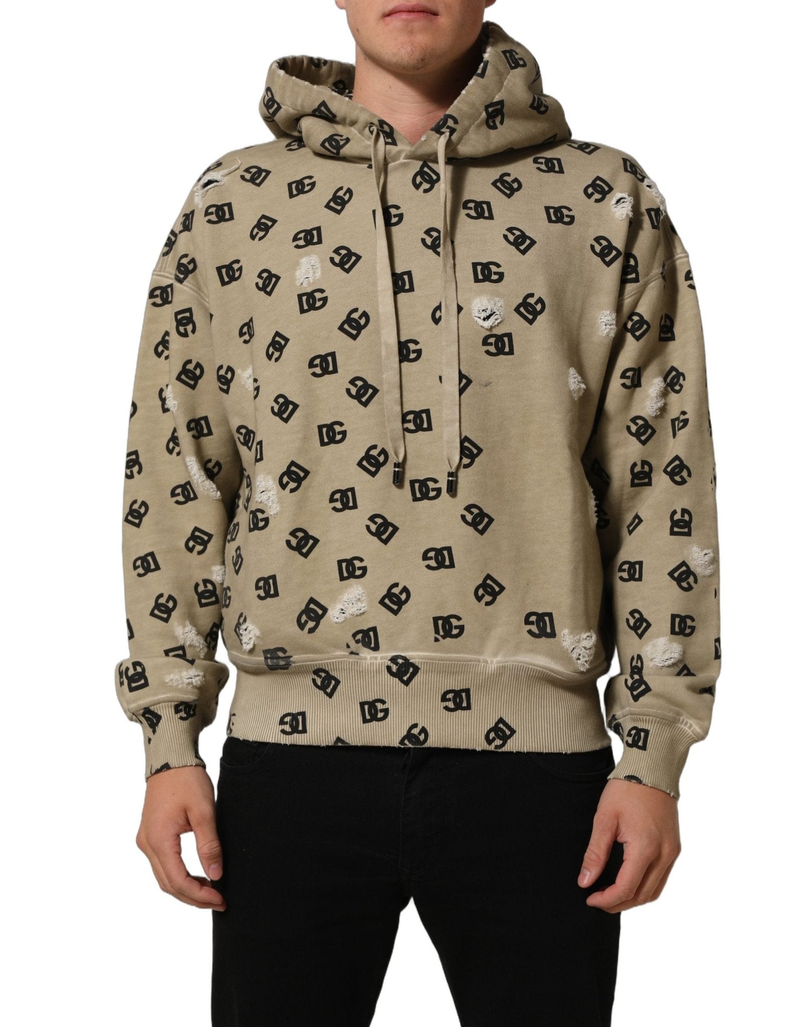Dolce & Gabbana Brown Cotton Logo Hooded Sweatshirt Sweater - RIMODA