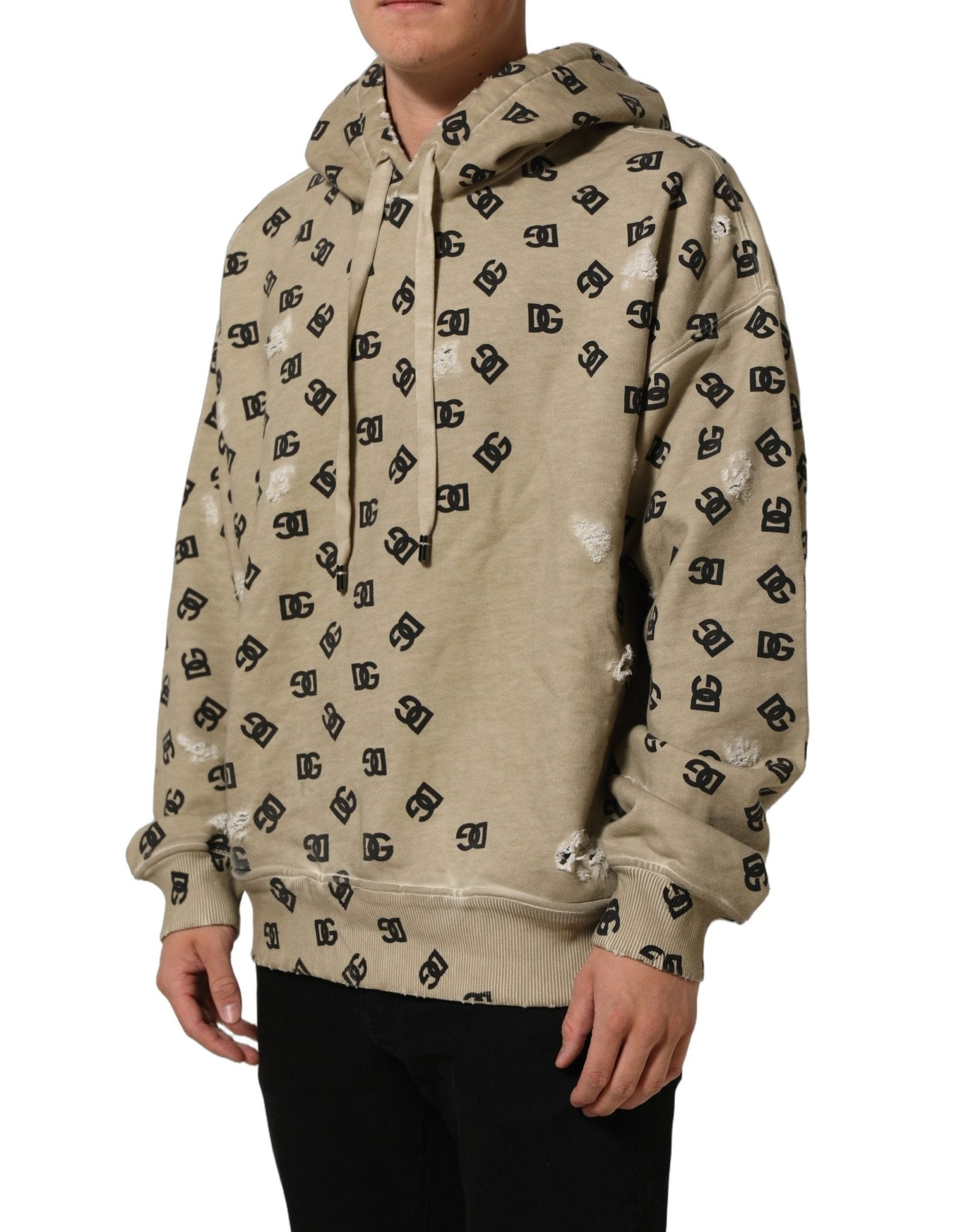 Dolce & Gabbana Brown Cotton Logo Hooded Sweatshirt Sweater - RIMODA