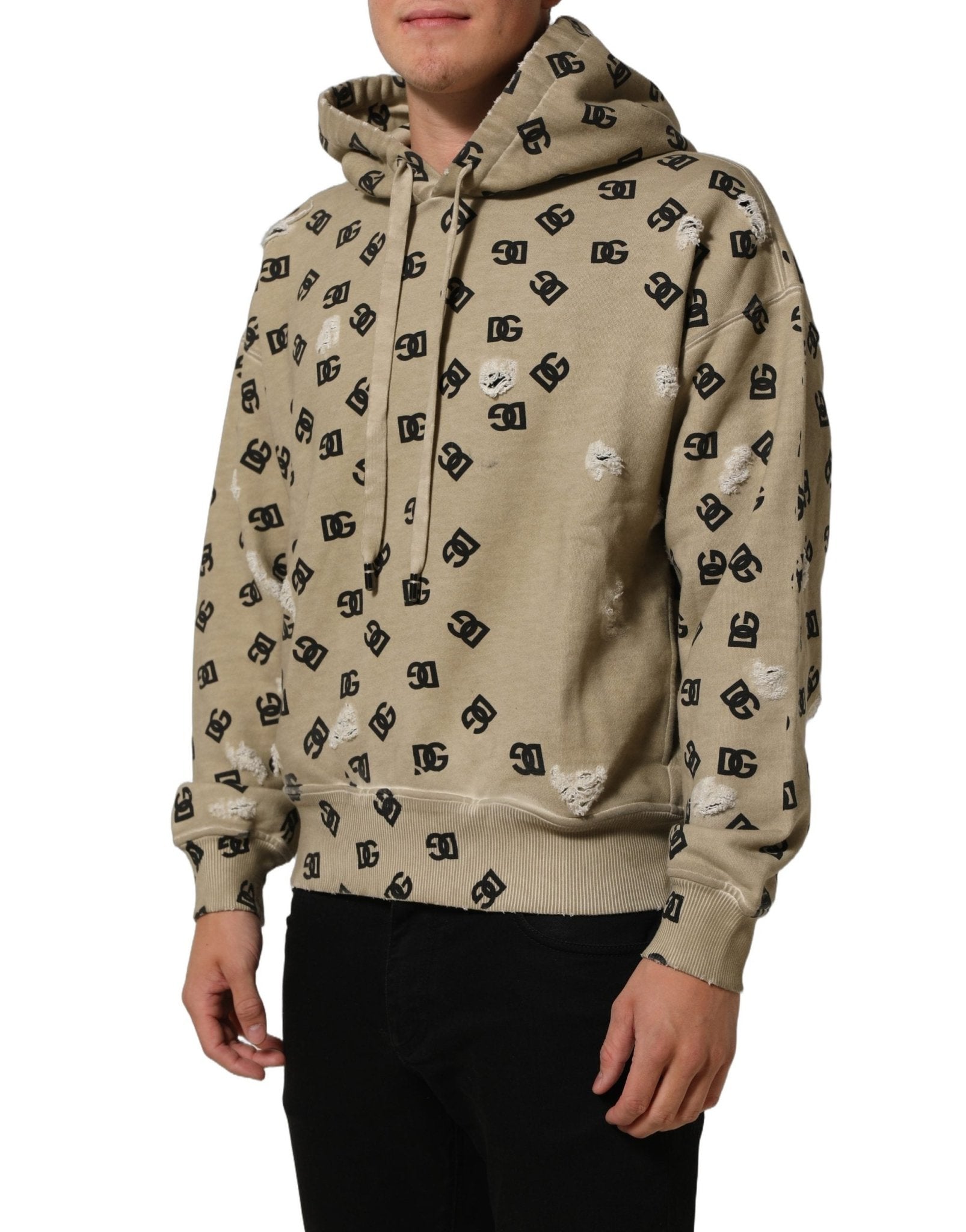 Dolce & Gabbana Brown Cotton Logo Hooded Sweatshirt Sweater - RIMODA