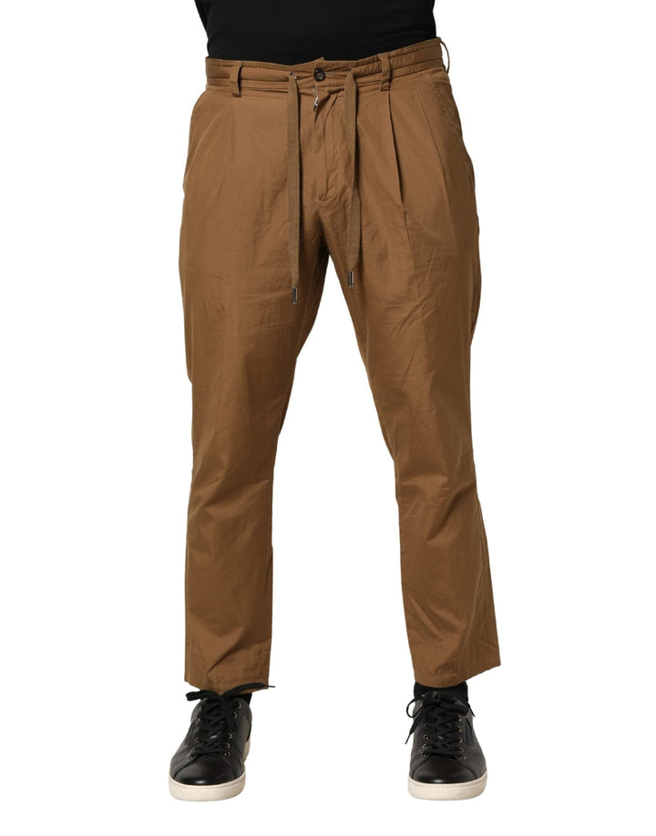 Dolce & Gabbana Brown Cotton Straight Chino Men Trouser Pants - RIMODA